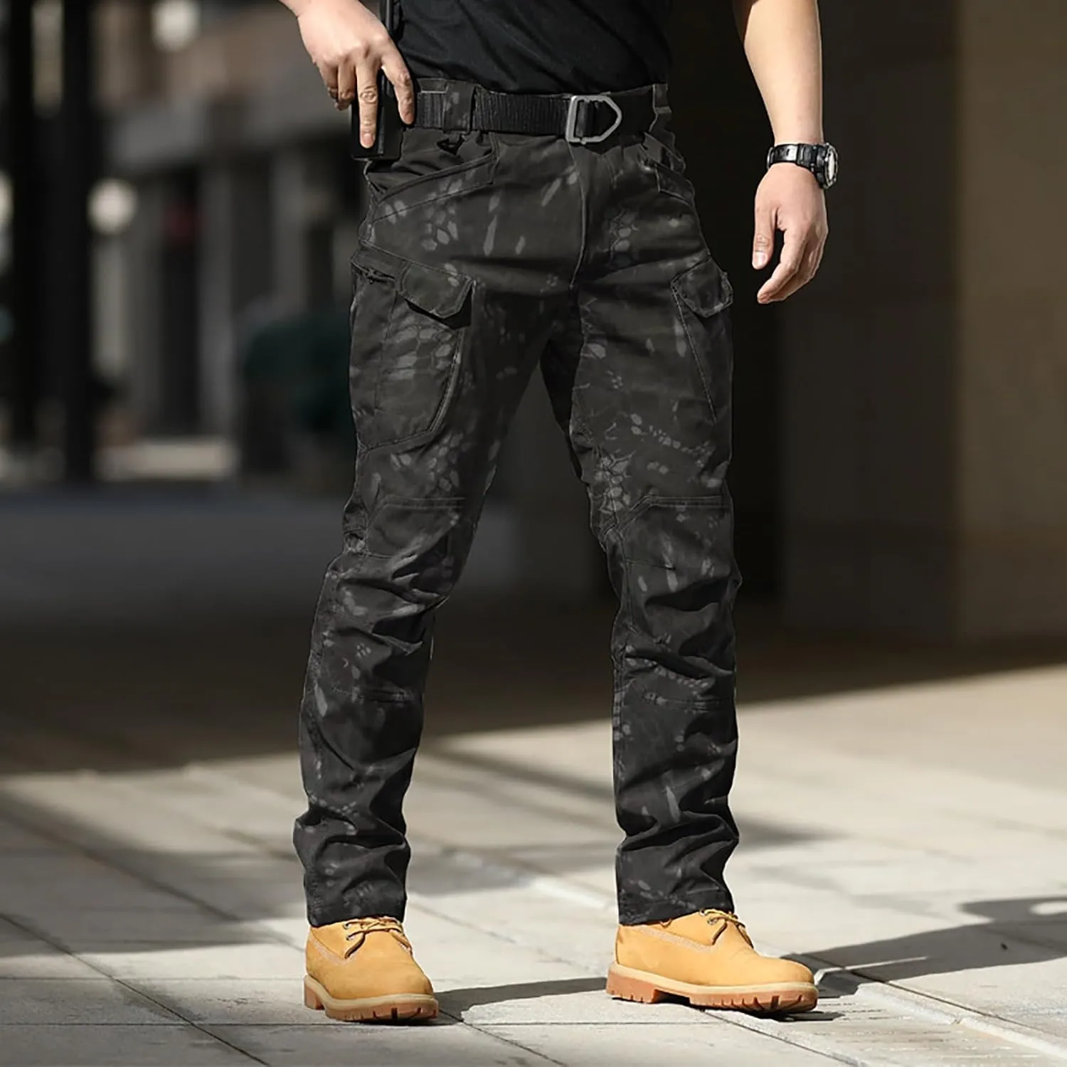 CRNTCEM Mens Camo Cargo Pants Straight Leg Army Combat Military Trousers Cotton Tactical Work Hunting Camouflage Pants