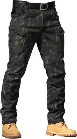 CRNTCEM Mens Camo Cargo Pants Straight Leg Army Combat Military Trousers Cotton Tactical Work Hunting Camouflage Pants