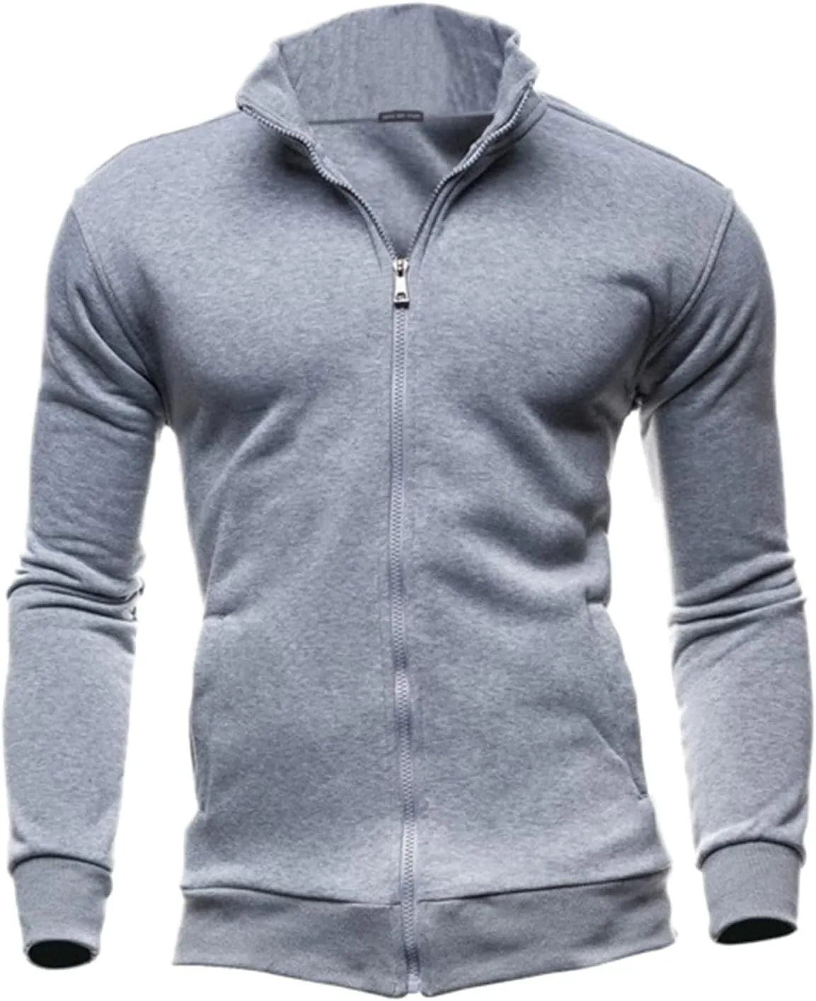 CRNTCEM Mens Full Zipper Jackets Lightweight Cozy Outdoor Hiking Casual Bomber Jackets Mock Neck Sport Tennis Golf Jacket