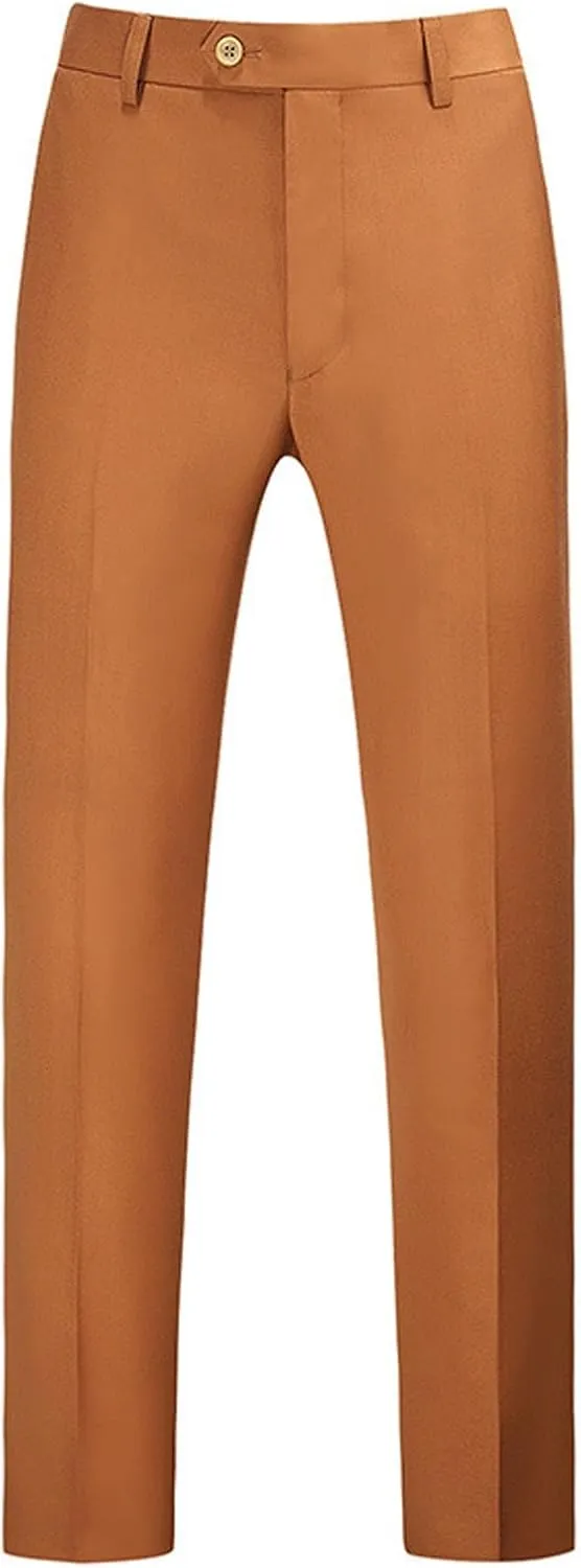 CRNTCEM Mens Stretch Flat Front Dress Pants Straight Leg Wedding Party Formal Pants Wrinkle Free Casual Clubwear Suit Pants