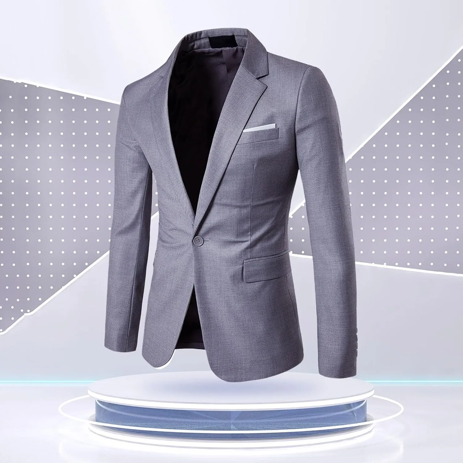 CRNTCEM Mens Tuxedo Formal Blazer Slim Fit Casual Sports One Button Blazer Jacket Lightweight Business Work Dress Coats