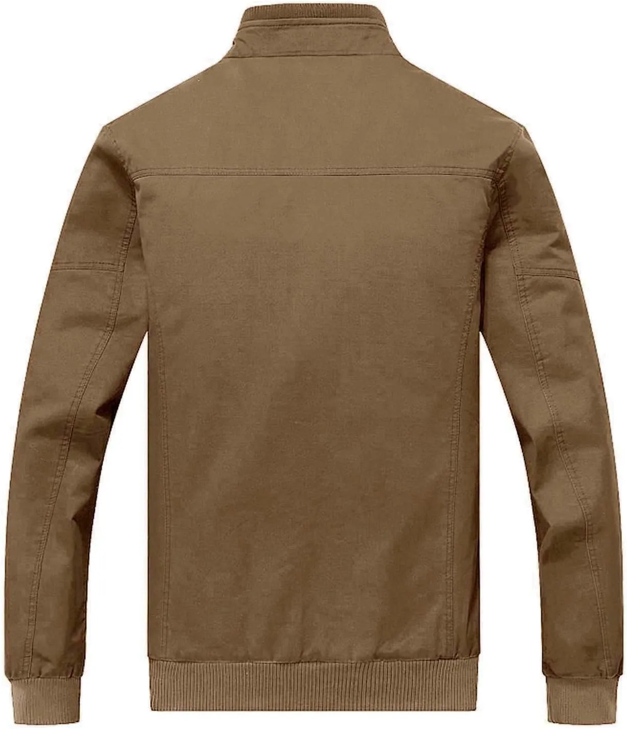 CRYSULLY Men's Spring Fall Casual Windbreaker Jacket Cargo Stand Collar Military Bomber Jackets Coat