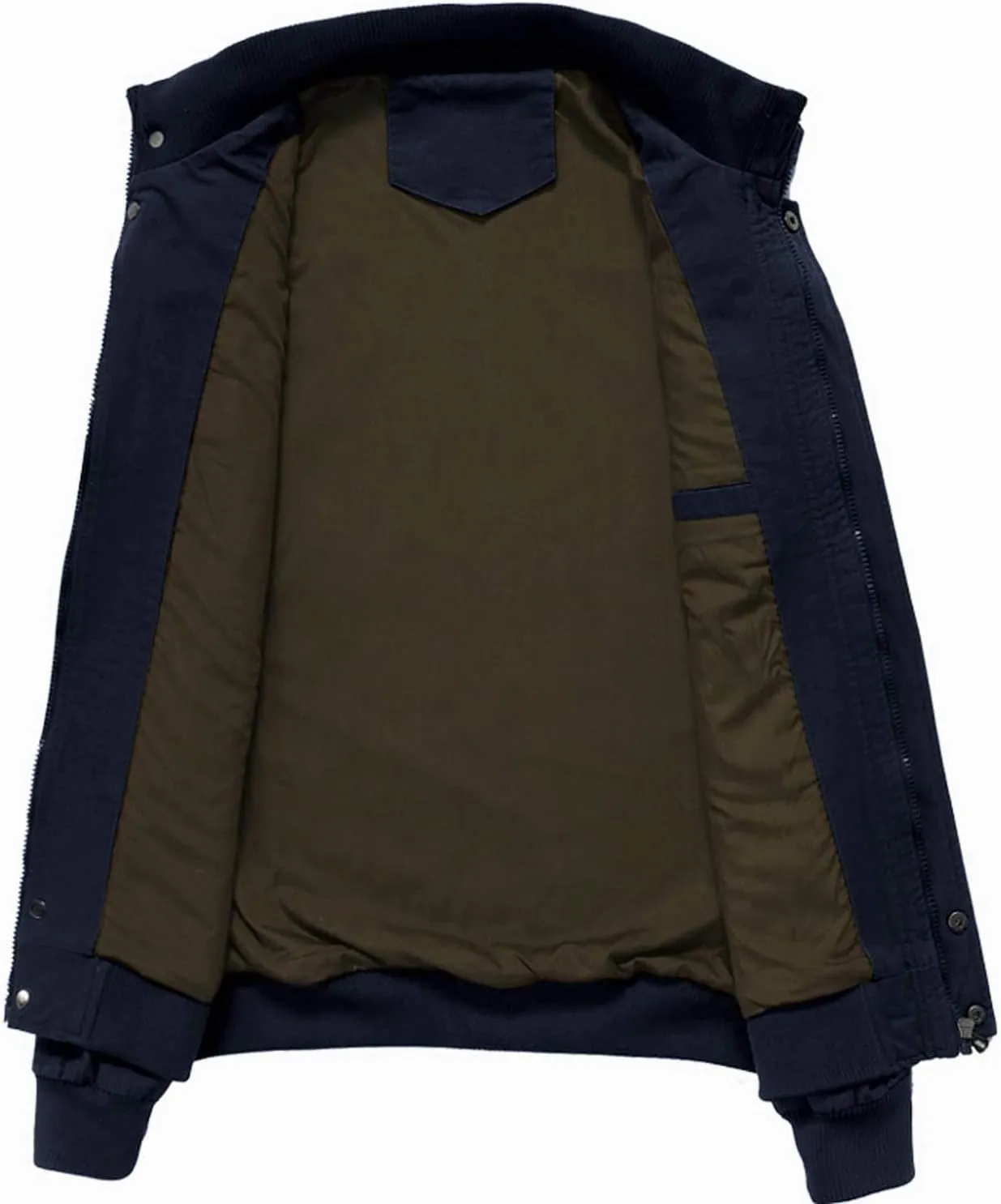 CRYSULLY Men's Spring Fall Casual Windbreaker Jacket Cargo Stand Collar Military Bomber Jackets Coat