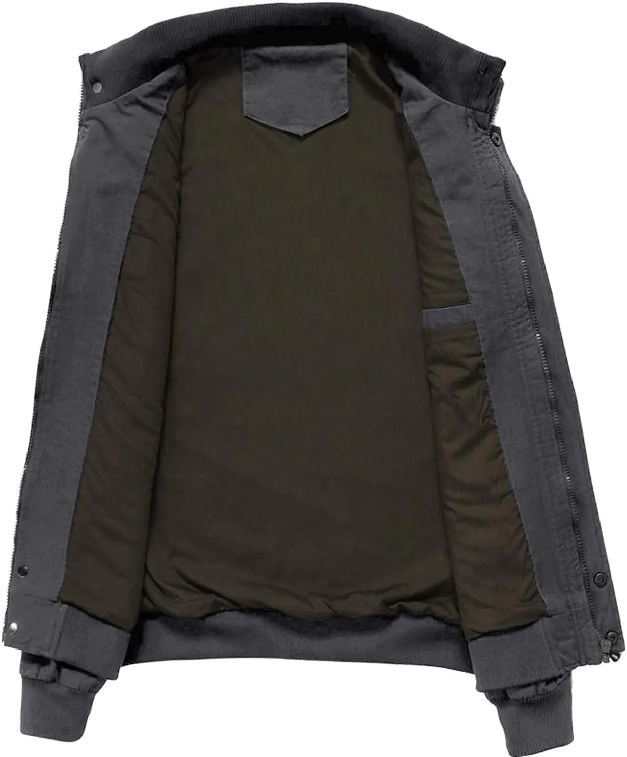 CRYSULLY Men's Spring Fall Casual Windbreaker Jacket Cargo Stand Collar Military Bomber Jackets Coat