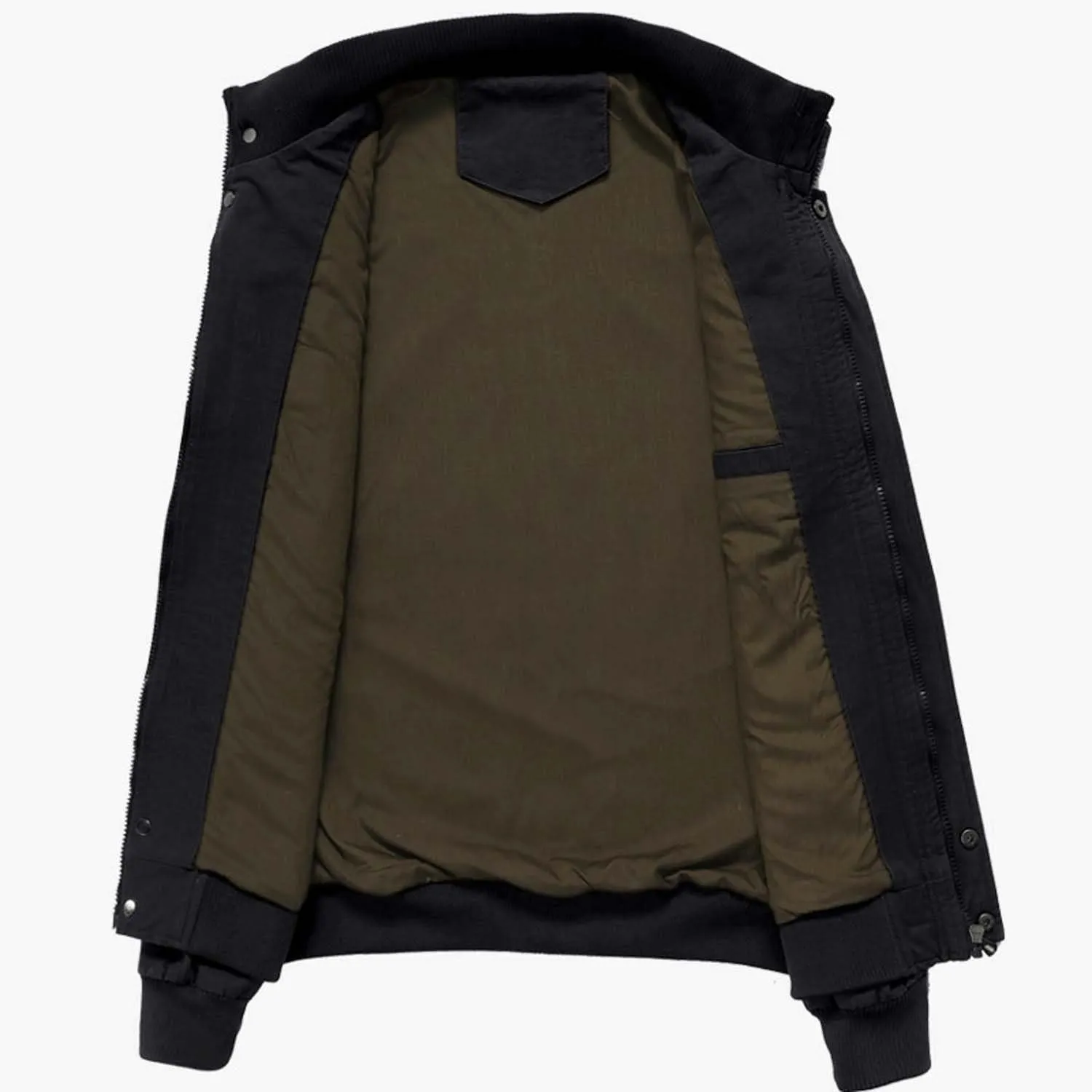 CRYSULLY Men's Spring Fall Casual Windbreaker Jacket Cargo Stand Collar Military Bomber Jackets Coat