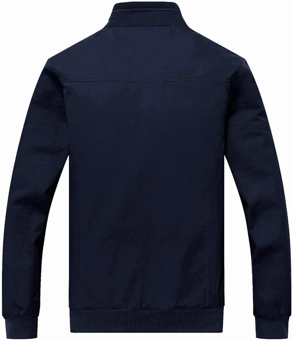 CRYSULLY Men's Spring Fall Casual Windbreaker Jacket Cargo Stand Collar Military Bomber Jackets Coat