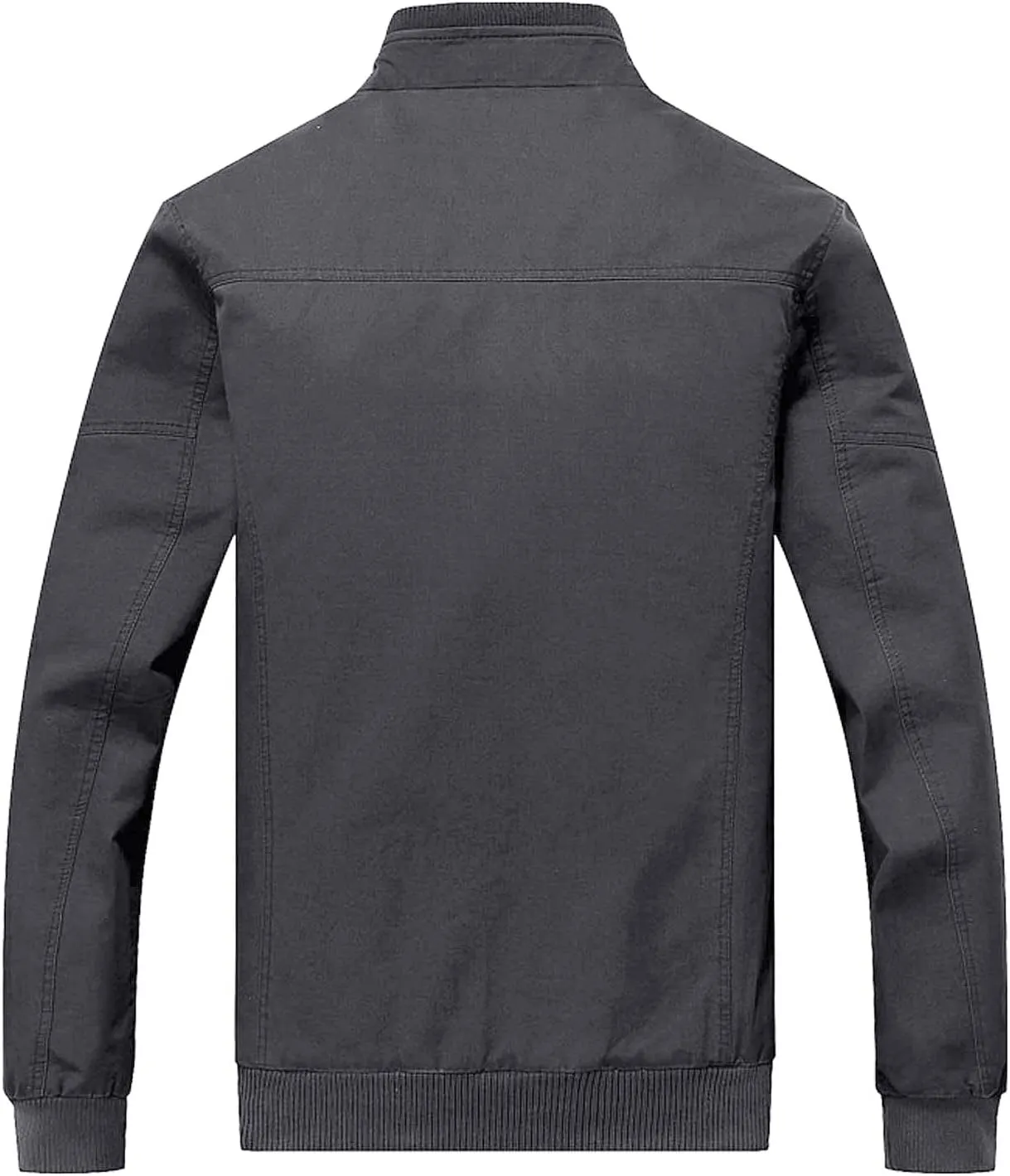 CRYSULLY Men's Spring Fall Casual Windbreaker Jacket Cargo Stand Collar Military Bomber Jackets Coat