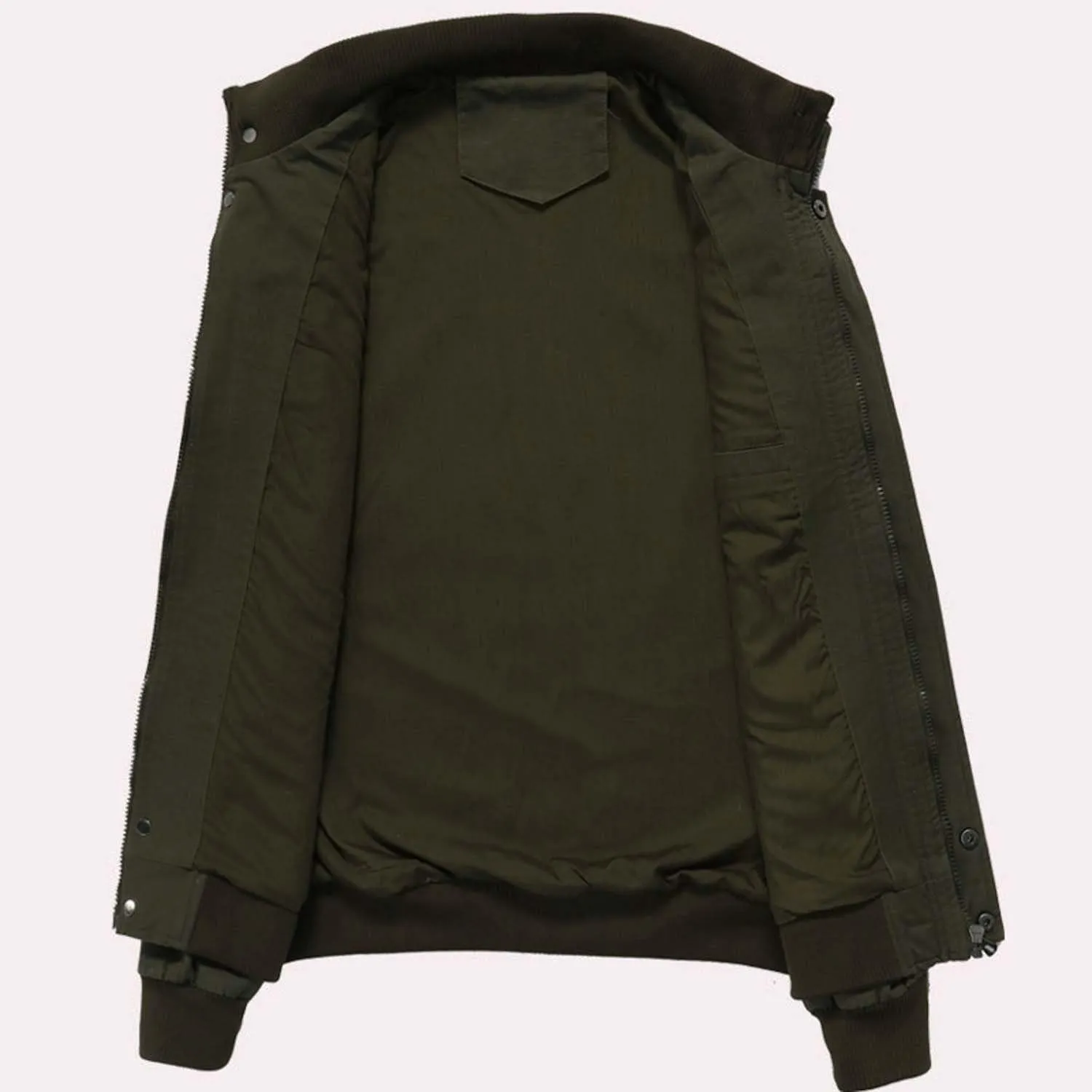 CRYSULLY Men's Spring Fall Casual Windbreaker Jacket Cargo Stand Collar Military Bomber Jackets Coat