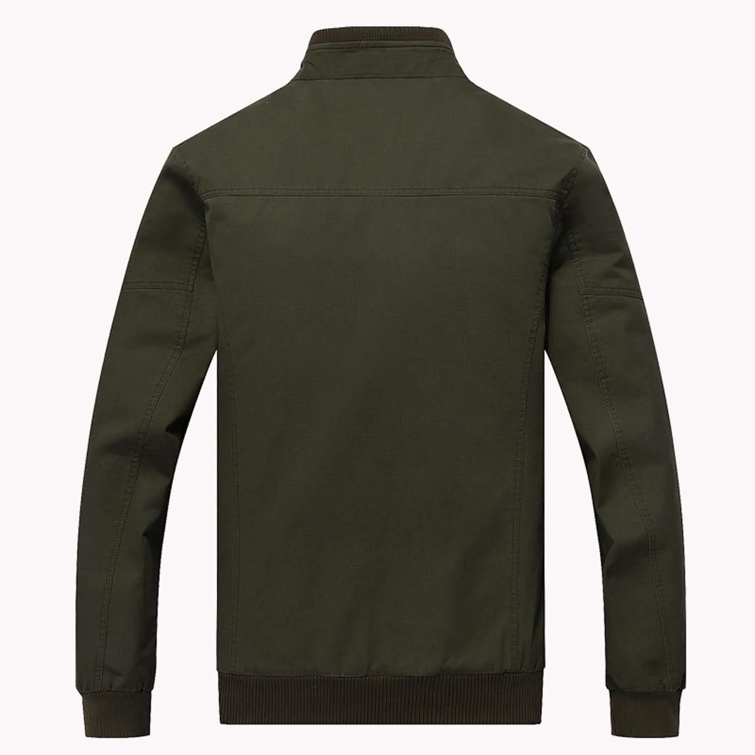 CRYSULLY Men's Spring Fall Casual Windbreaker Jacket Cargo Stand Collar Military Bomber Jackets Coat