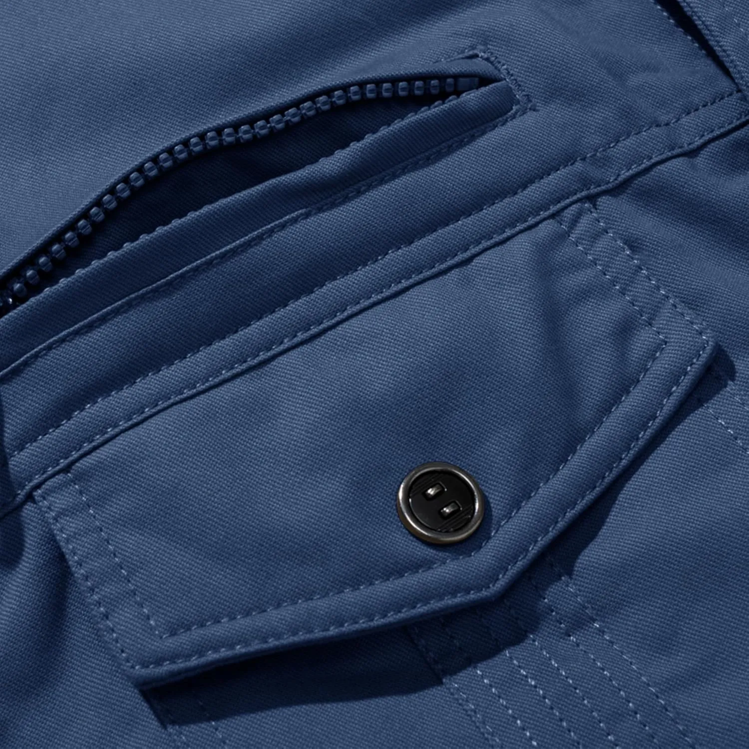 CRYSULLY Men's Winter Casual Thicken Multi Pocket Field Jacket Outwear Fleece Cargo Jackets Coat