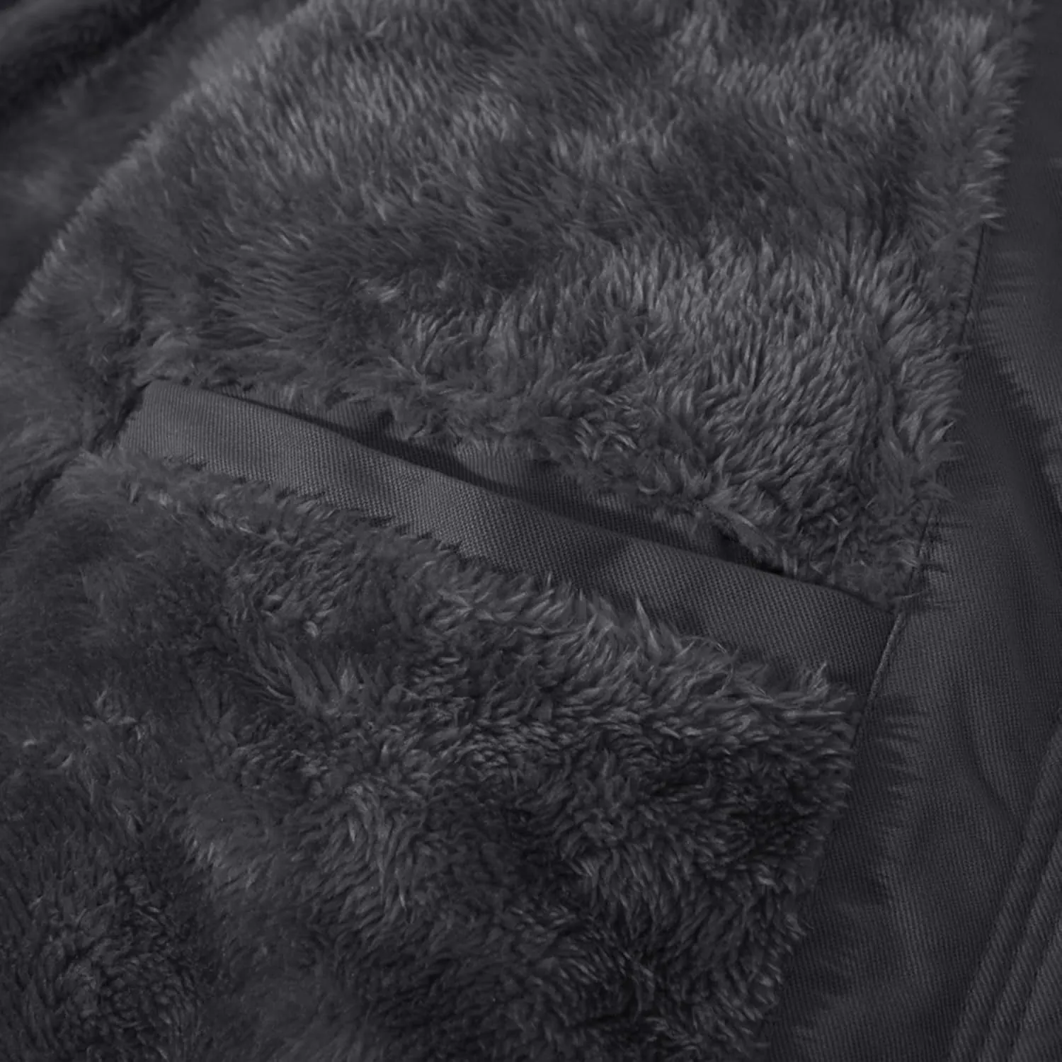 CRYSULLY Men's Winter Casual Thicken Multi Pocket Field Jacket Outwear Fleece Cargo Jackets Coat