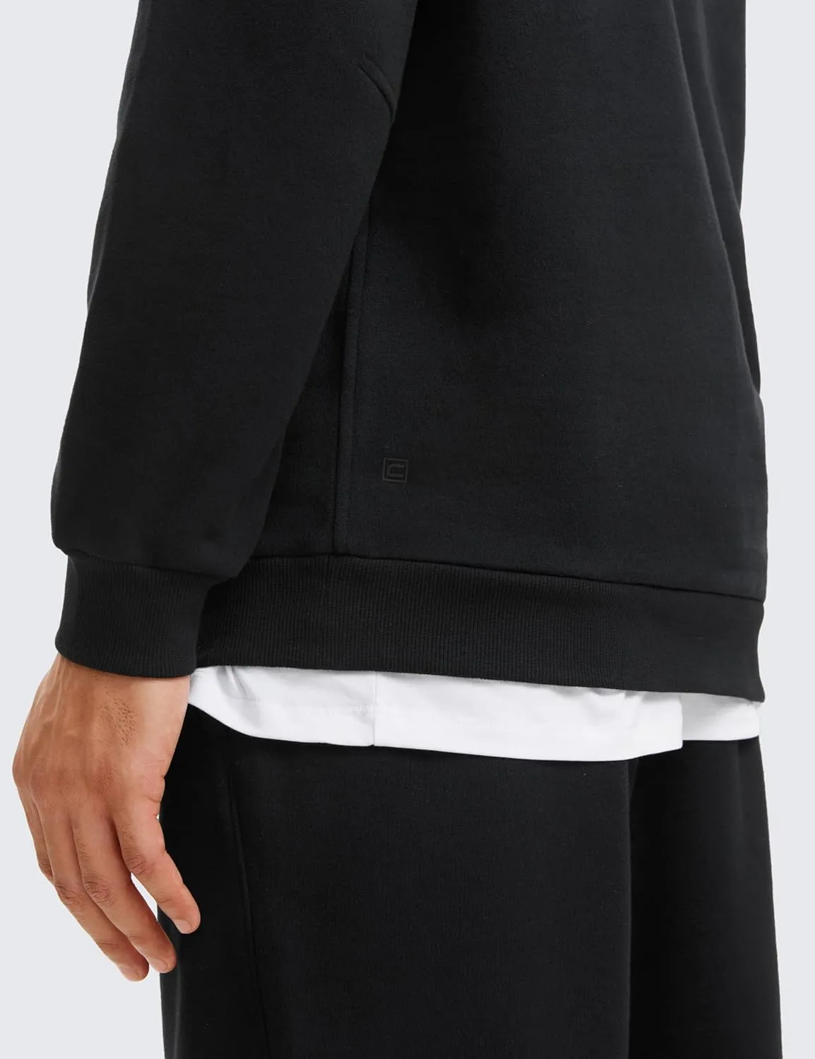 CRZ YOGA Fleece Lined Half Zip Sweatshirts for Men Mock Neck Pullover Sweat Shirts Casual Workout Daily Sweaters