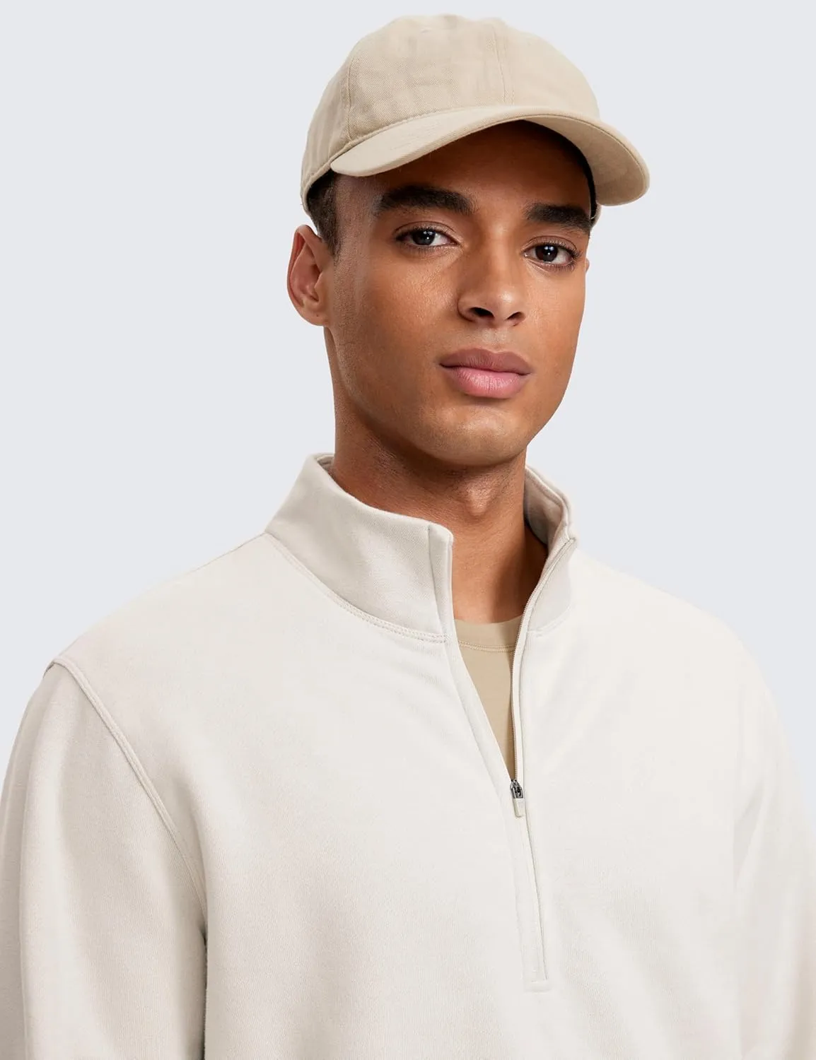 CRZ YOGA Fleece Lined Half Zip Sweatshirts for Men Mock Neck Pullover Sweat Shirts Casual Workout Daily Sweaters