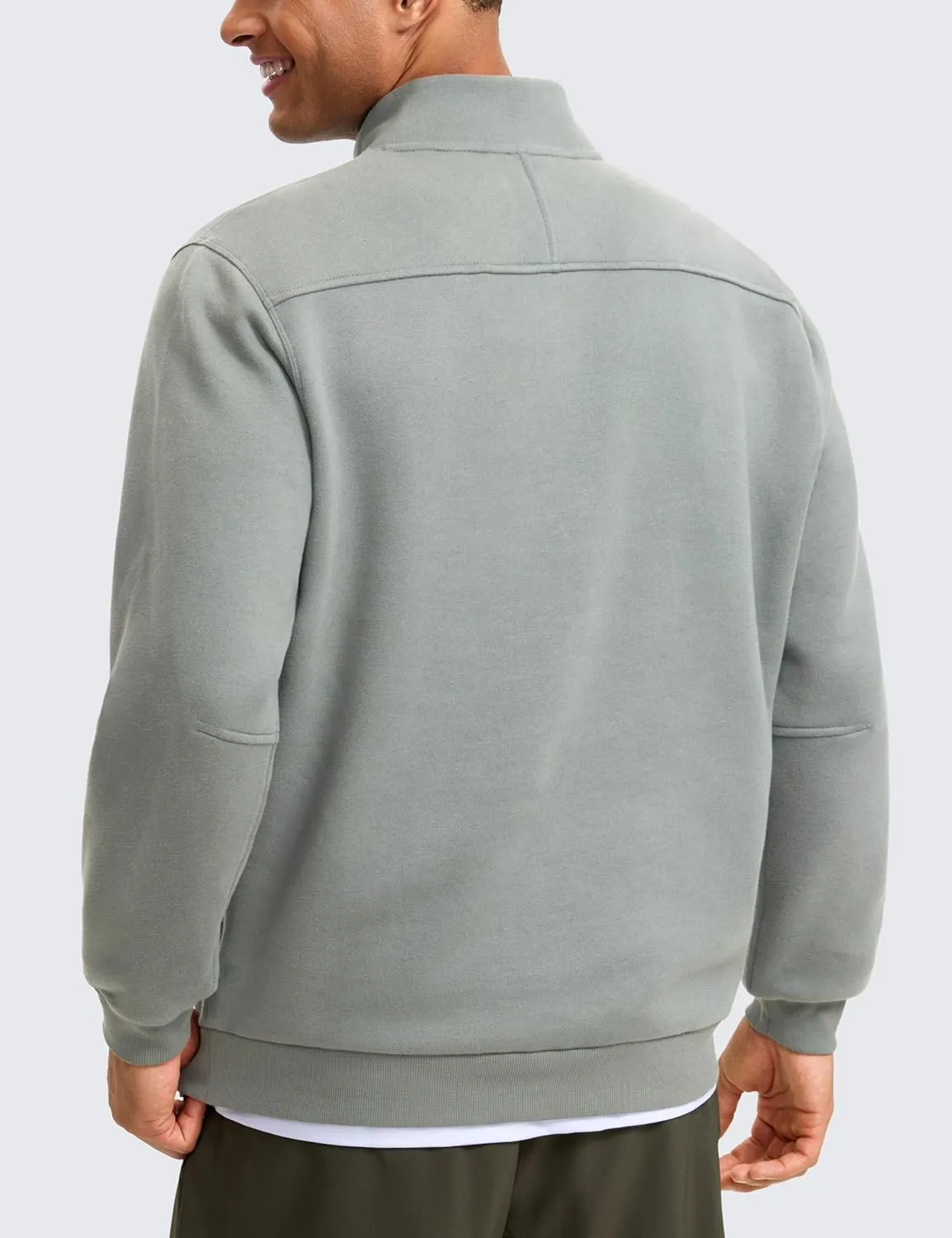 CRZ YOGA Fleece Lined Half Zip Sweatshirts for Men Mock Neck Pullover Sweat Shirts Casual Workout Daily Sweaters