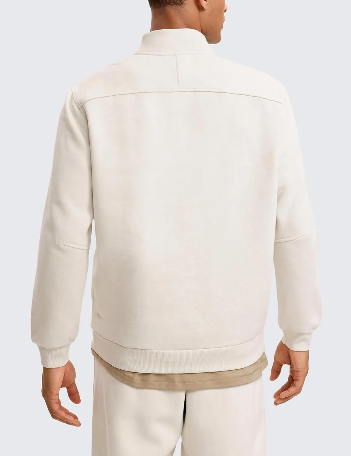 CRZ YOGA Fleece Lined Half Zip Sweatshirts for Men Mock Neck Pullover Sweat Shirts Casual Workout Daily Sweaters