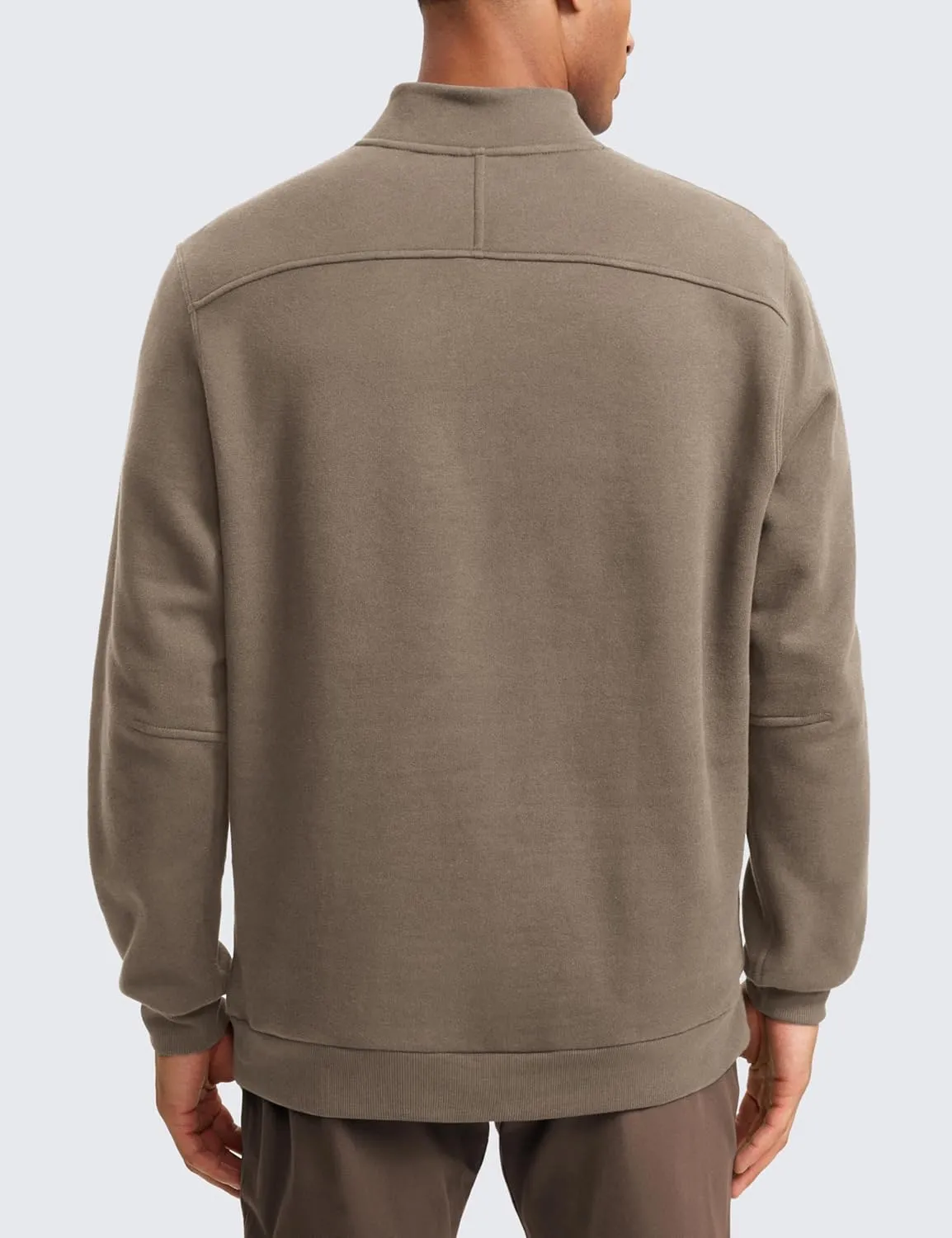 CRZ YOGA Fleece Lined Half Zip Sweatshirts for Men Mock Neck Pullover Sweat Shirts Casual Workout Daily Sweaters