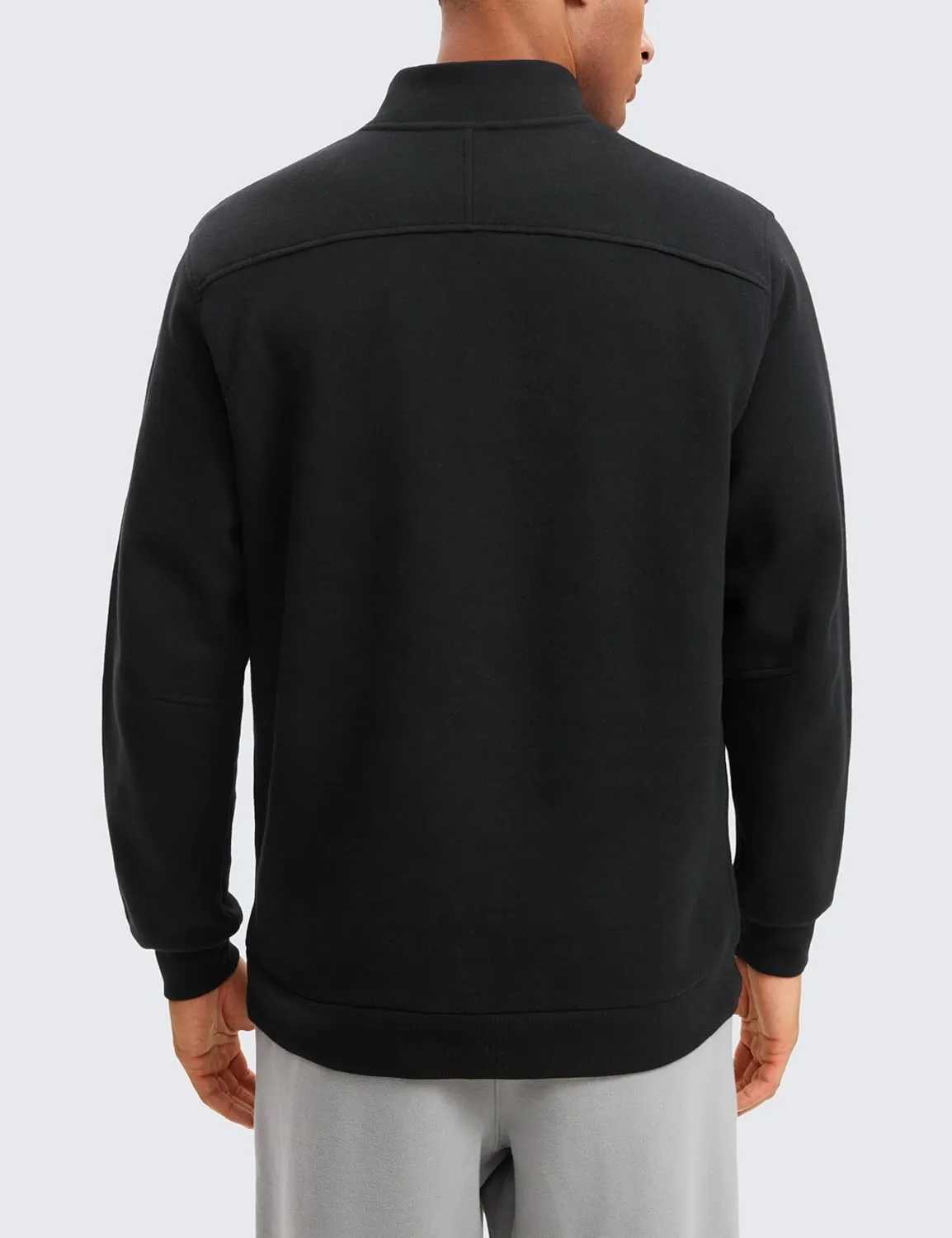 CRZ YOGA Fleece Lined Half Zip Sweatshirts for Men Mock Neck Pullover Sweat Shirts Casual Workout Daily Sweaters