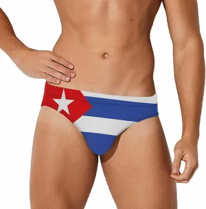 Cuban Flag Mens Swim Briefs Sexy Bikini Swimwear Triangle Swim Shorts Beach Swimsuit Trunk