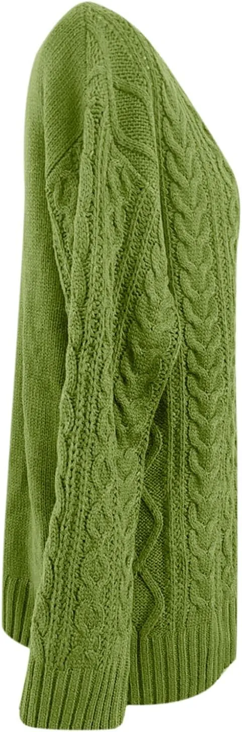 DASAYO Womens Long Sleeve Oversized Chunky Sweaters Casual Vneck Pullover Knit Sweater Fashion Fall Outfits Plus Size 2022
