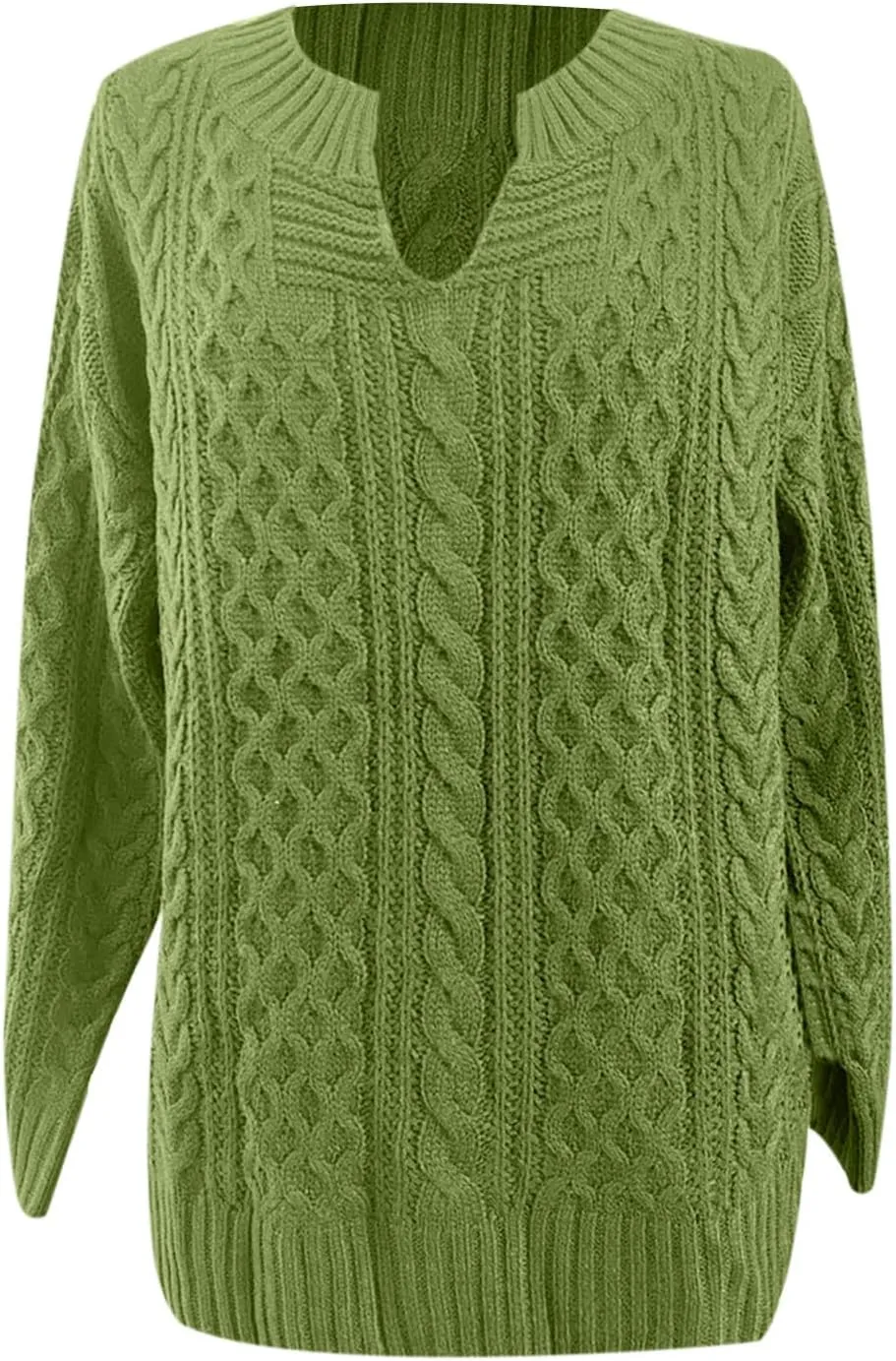 DASAYO Womens Long Sleeve Oversized Chunky Sweaters Casual Vneck Pullover Knit Sweater Fashion Fall Outfits Plus Size 2022