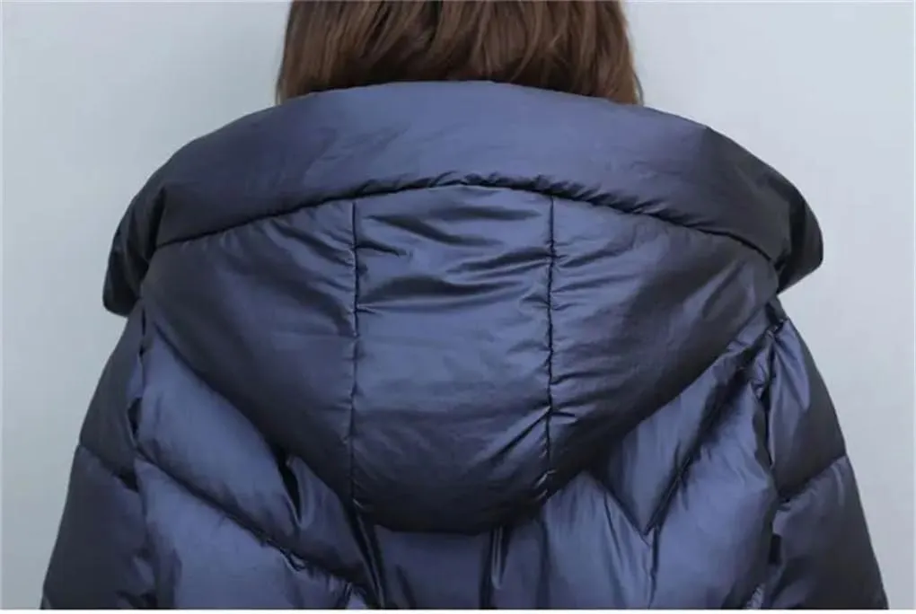 DBFBDTU Women's Parkas Padded Jacket Thick Jacket Hooded Cotton Coat Mid-Length Jackets