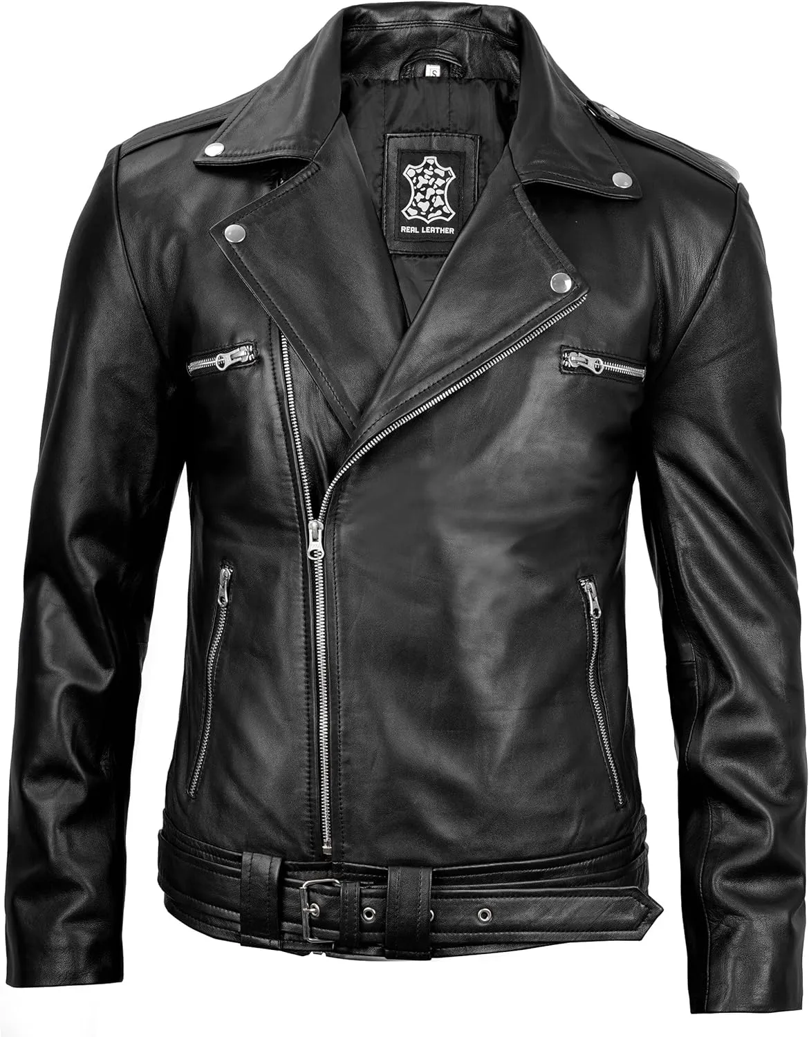 Decrum Mens Leather Jacket - Real Lambskin Fashion Leather Jackets for Men