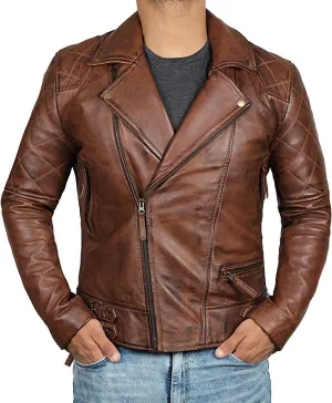 Decrum Mens Leather Jacket - Real Lambskin Fashion Leather Jackets for Men