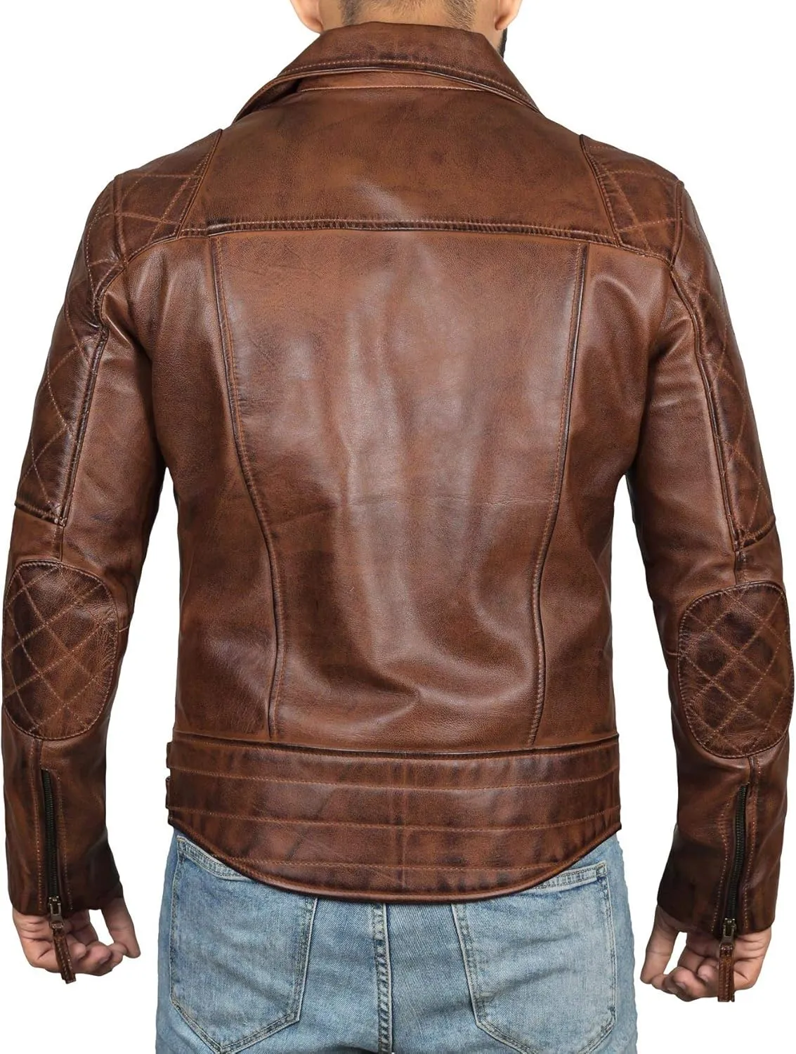 Decrum Mens Leather Jacket - Real Lambskin Fashion Leather Jackets for Men