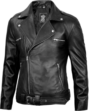 Decrum Mens Leather Jacket - Real Lambskin Fashion Leather Jackets for Men