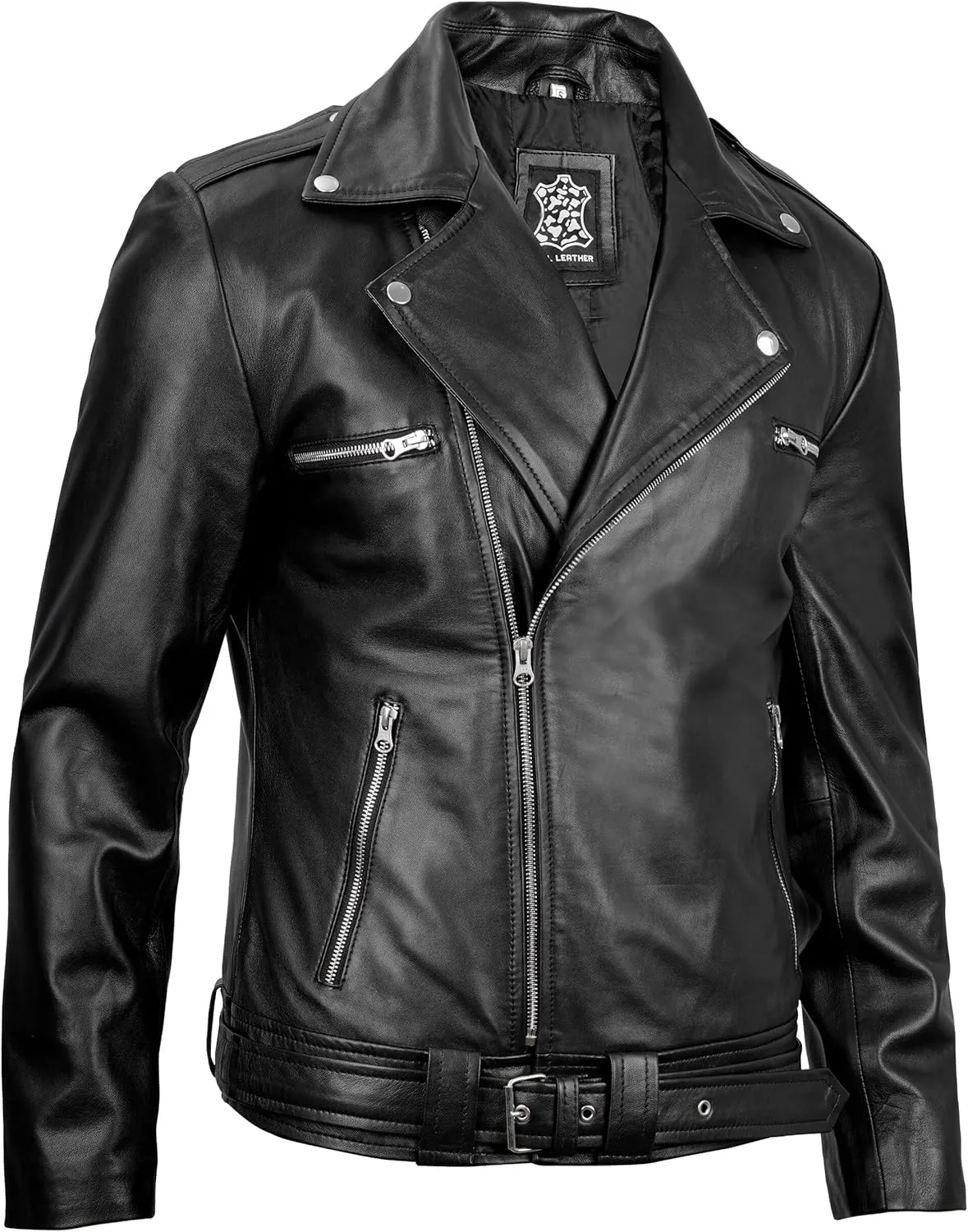 Decrum Mens Leather Jacket - Real Lambskin Fashion Leather Jackets for Men