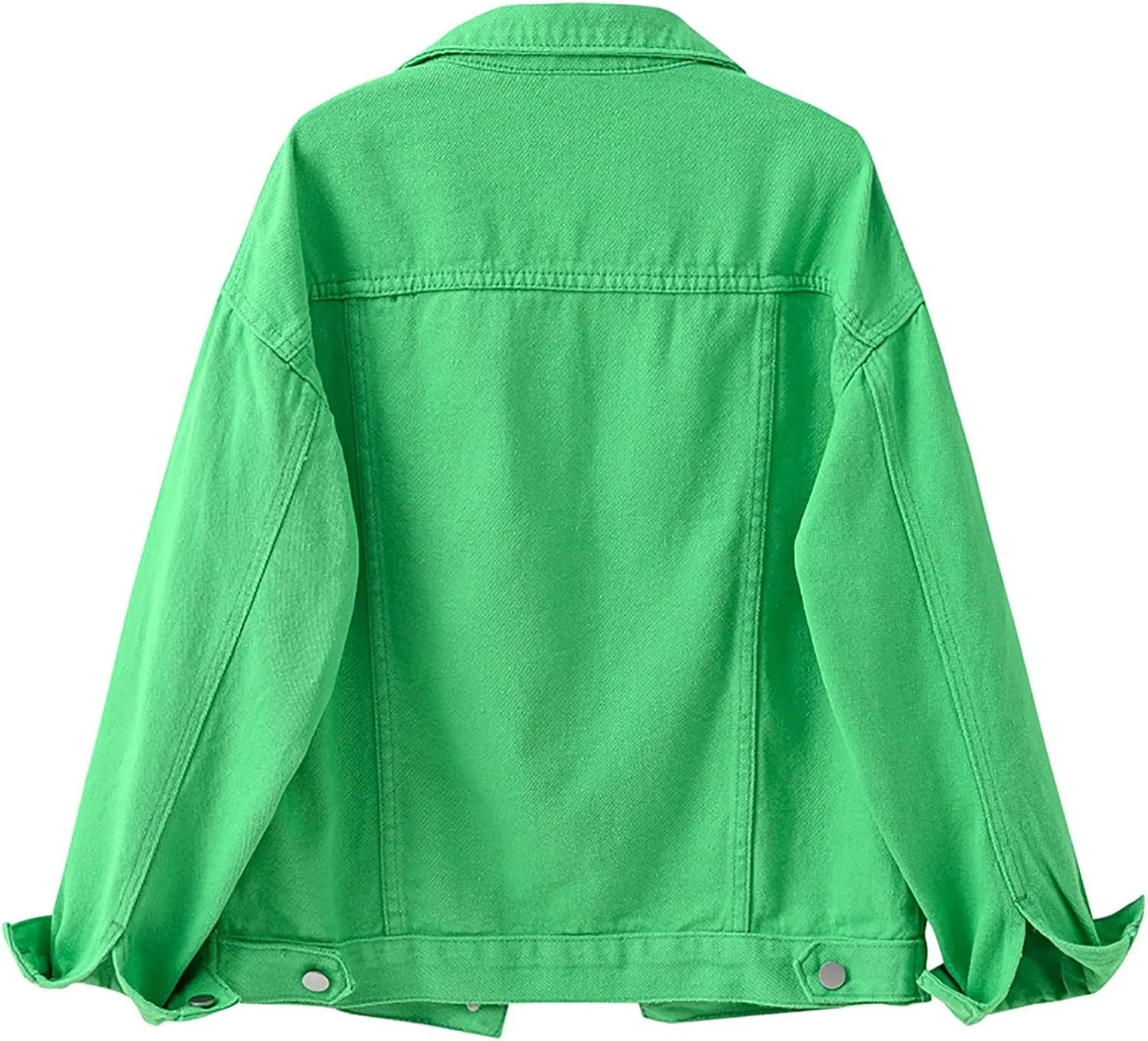 Denim Jacket for Women 2024 Fall Casual Long Sleeve Jean Jackets Basic Lapel Button Down Cropped Coats Pockets