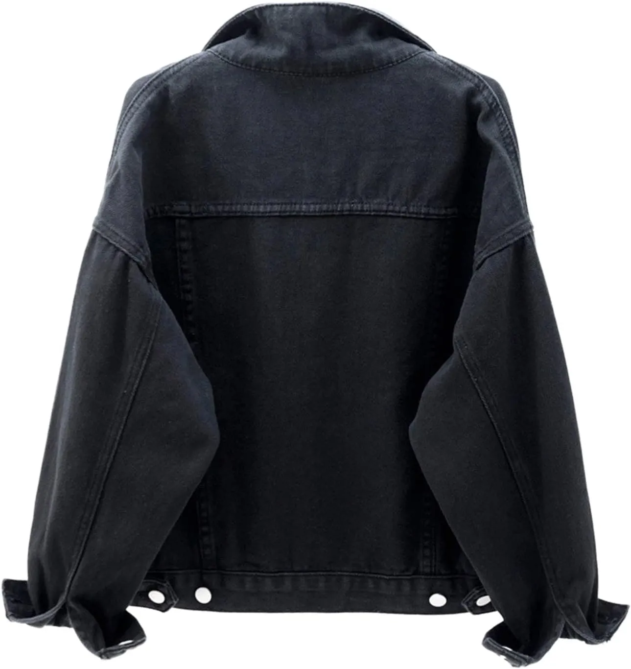 Denim Jackets for Women Oversized Lapel Collar Retro Cowgirl Jean Jackets Trendy Relax Fit Cropped Coats With Pockets