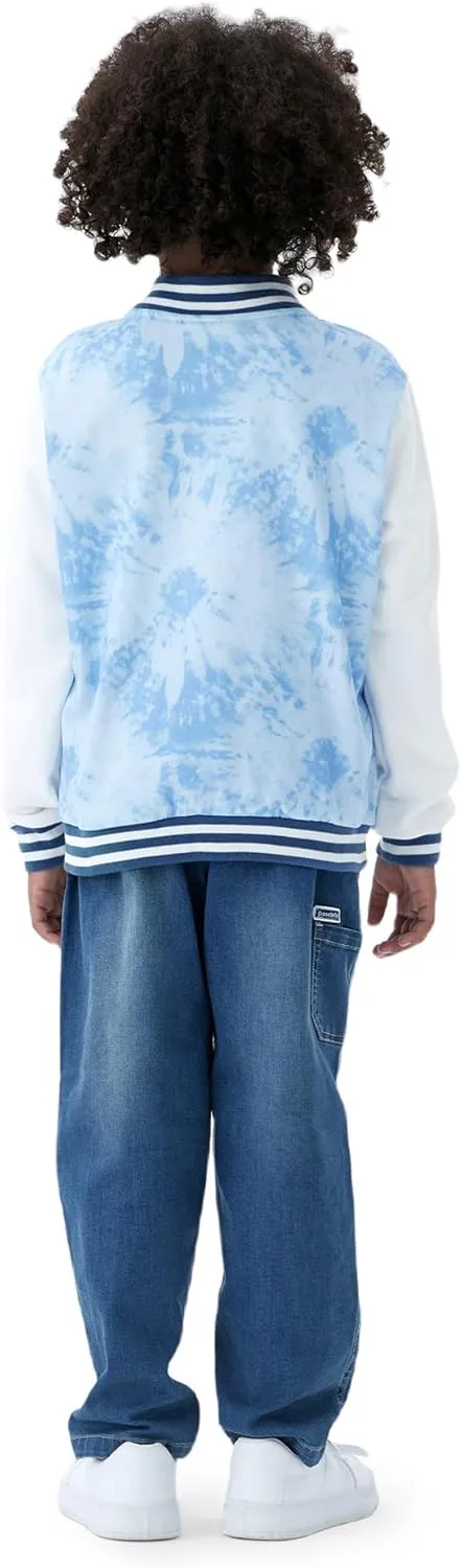Disney Minnie Mouse Mickey Mouse Stitch Kids Varsity Bomber Jacket Lightweight Button-up Sweatshirt Toddler-Big Kids