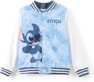 Disney Minnie Mouse Mickey Mouse Stitch Kids Varsity Bomber Jacket Lightweight Button-up Sweatshirt Toddler-Big Kids