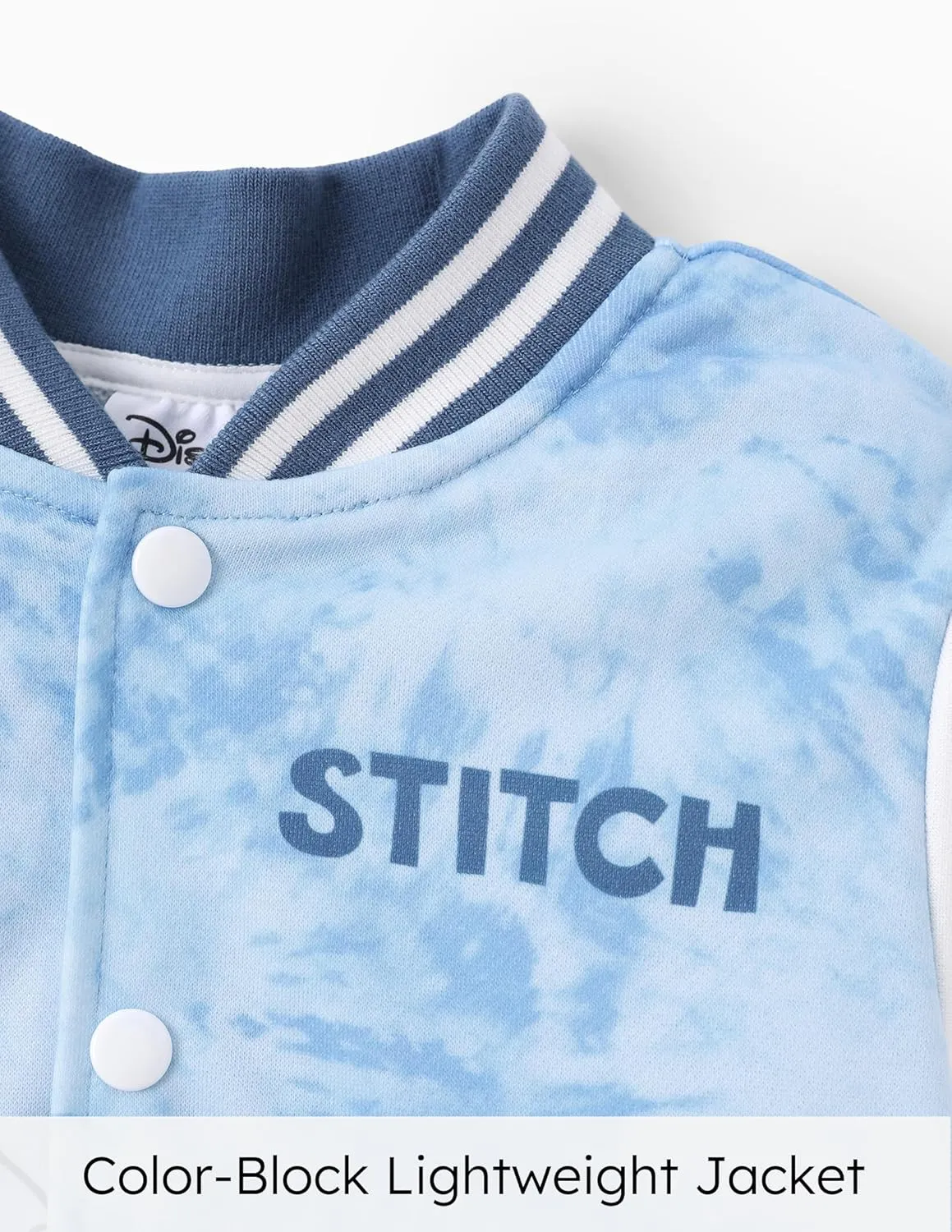 Disney Minnie Mouse Mickey Mouse Stitch Kids Varsity Bomber Jacket Lightweight Button-up Sweatshirt Toddler-Big Kids
