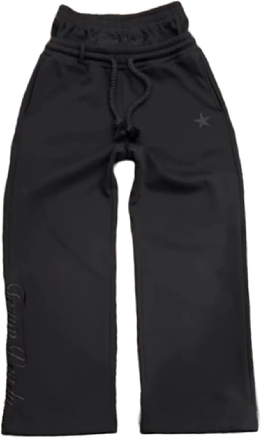 Double Waisted Sweatpants Men Y2k Baggy Sweatpants Drawstring Wide Leg Gym Workout Pants Loose Vintage Grunge Pants