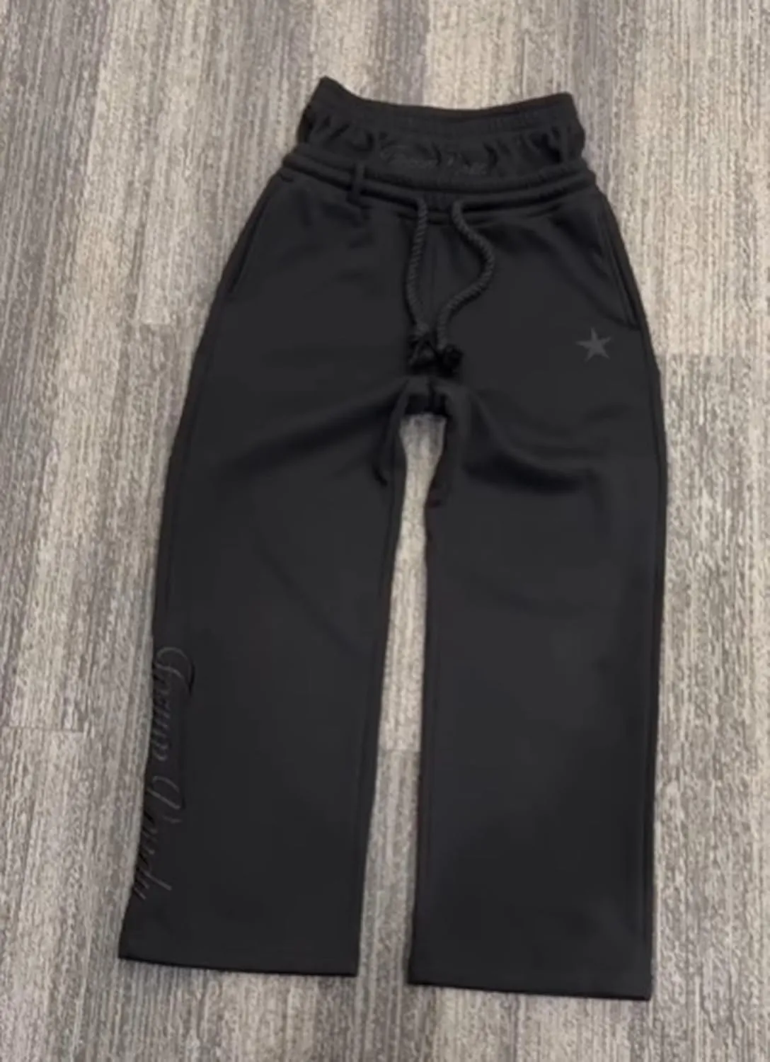 Double Waisted Sweatpants Men Y2k Baggy Sweatpants Drawstring Wide Leg Gym Workout Pants Loose Vintage Grunge Pants