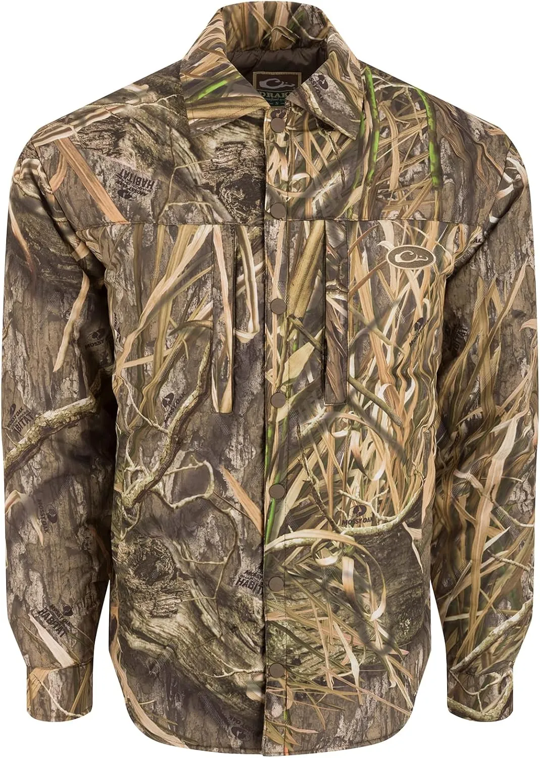 DRAKE Men's LST Double Down Jac-Shirt Insulated Water-Repellent Resistant Quilted Button-Down Outdoor Hunting Hiking Jacket