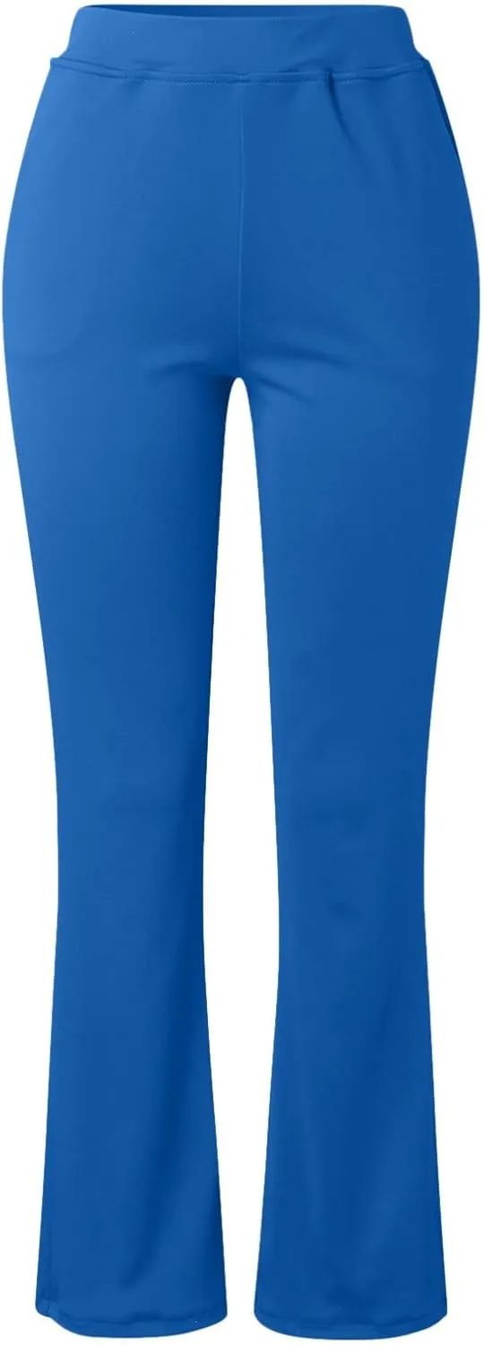 Dress Pants for Women Wide Leg Flare Work Pants High Waisted Stretch Trousers with Pockets Business Casual Slacks