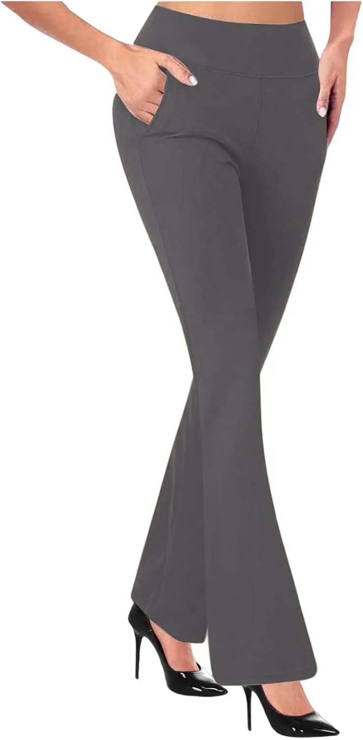 Dress Pants Women High Waist Dress Pant 2025 Business Casual Outfits 4 Way Stretch Bootleg Yoga Pants Workout Slacks