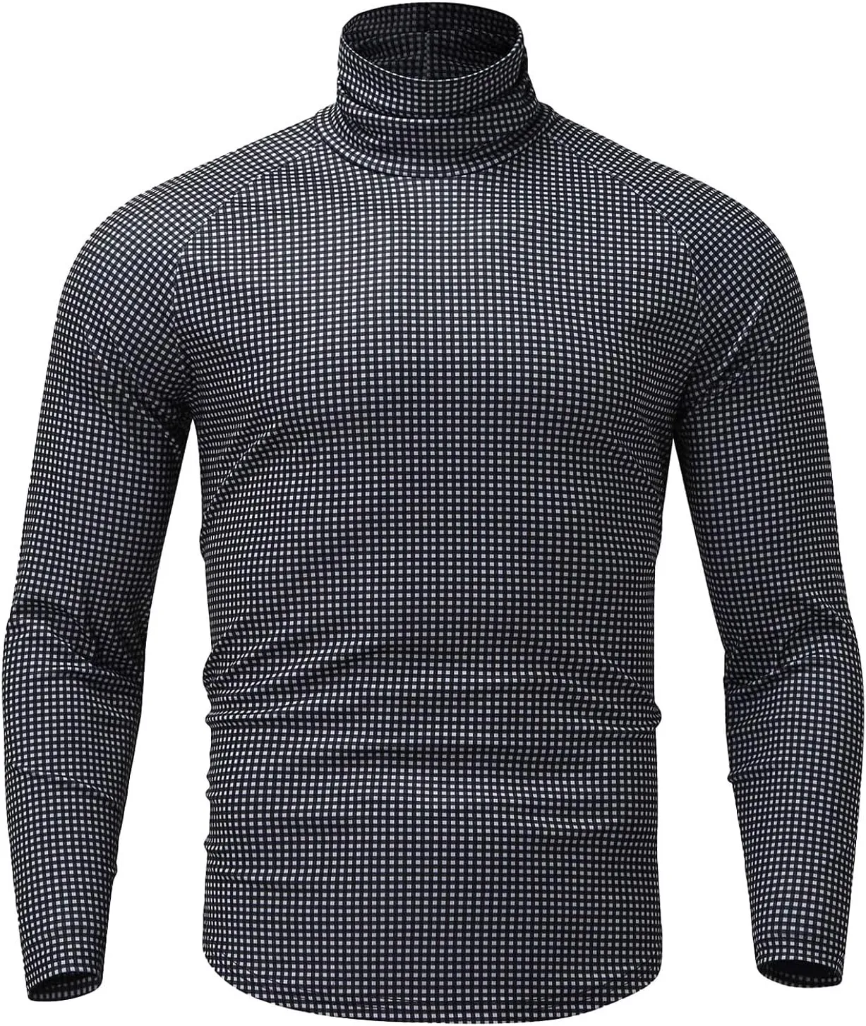 DuDubaby Men Turtleneck Long Sleeve Slim Pullover Sweatershirt Blouse Top
