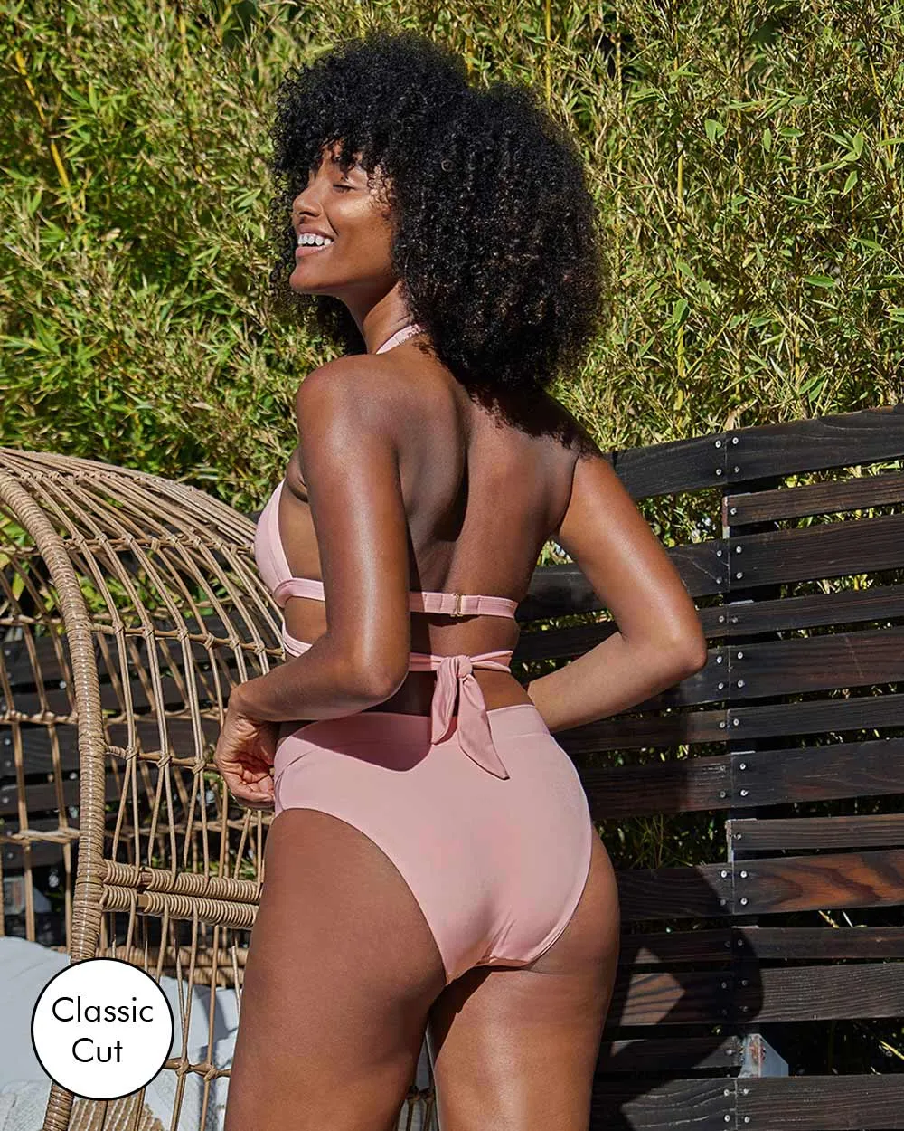 Envy Push Up® Padded Cross Halter Top and V High Leg Bottom