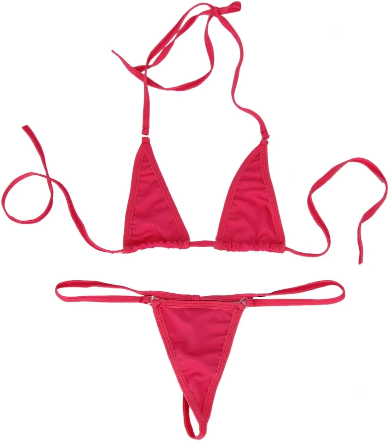 EVAbaby Women Micro G-String Bikini 2 Piece Swimsuit Sheer Extreme Mini Thong Set Bathing Suit Swimwear