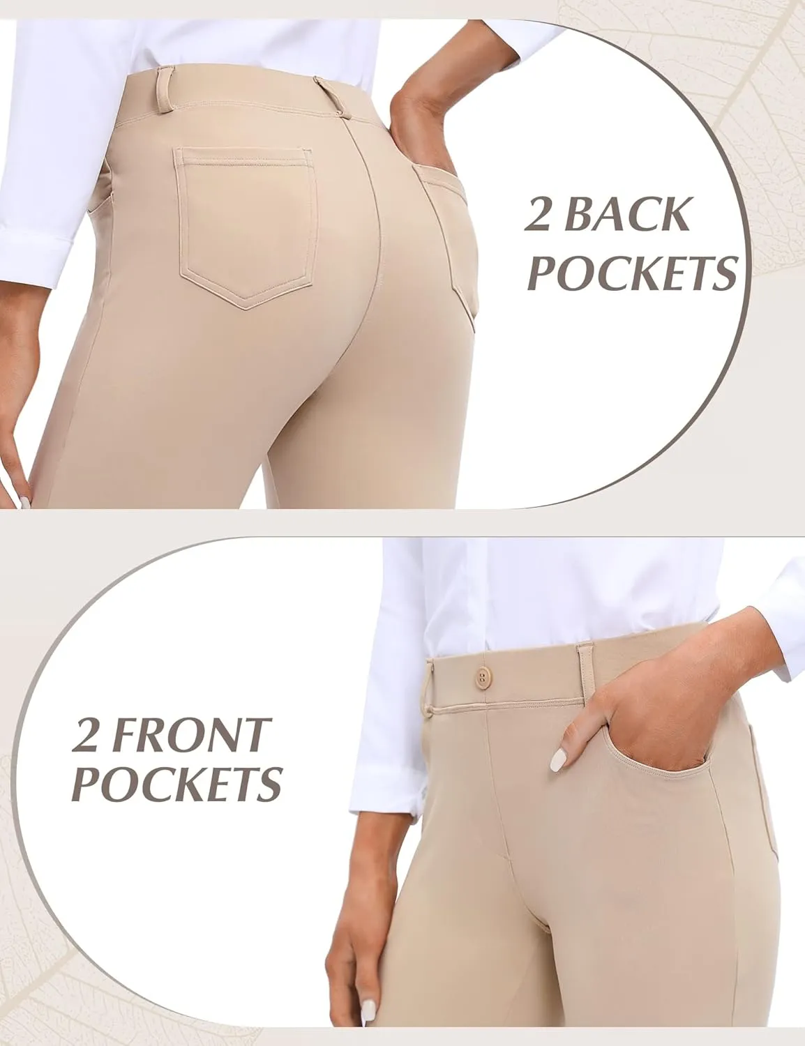 Ewedoos Dress Pants Women Stretchy Work Pants for Women with Pockets Dress Pants Tummy Control Office Casual 31"/ 29"
