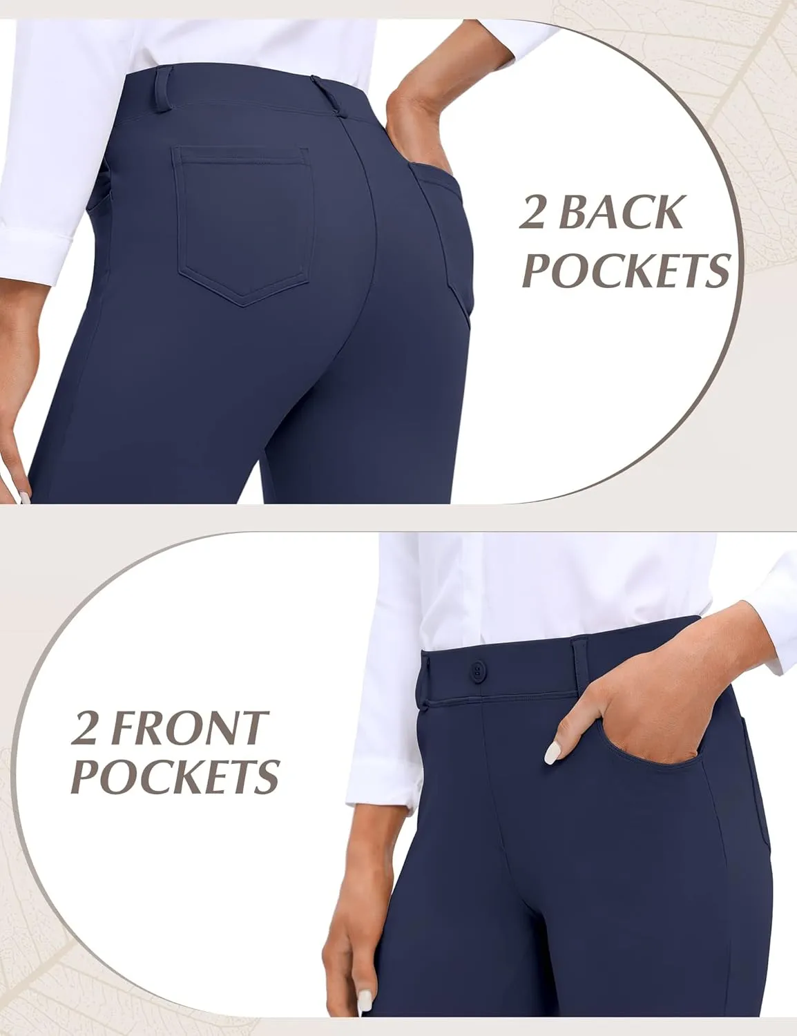 Ewedoos Dress Pants Women Stretchy Work Pants for Women with Pockets Dress Pants Tummy Control Office Casual 31"/ 29"