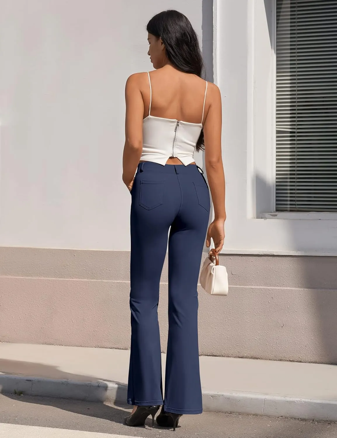 Ewedoos Dress Pants Women Stretchy Work Pants for Women with Pockets Dress Pants Tummy Control Office Casual 31"/ 29"