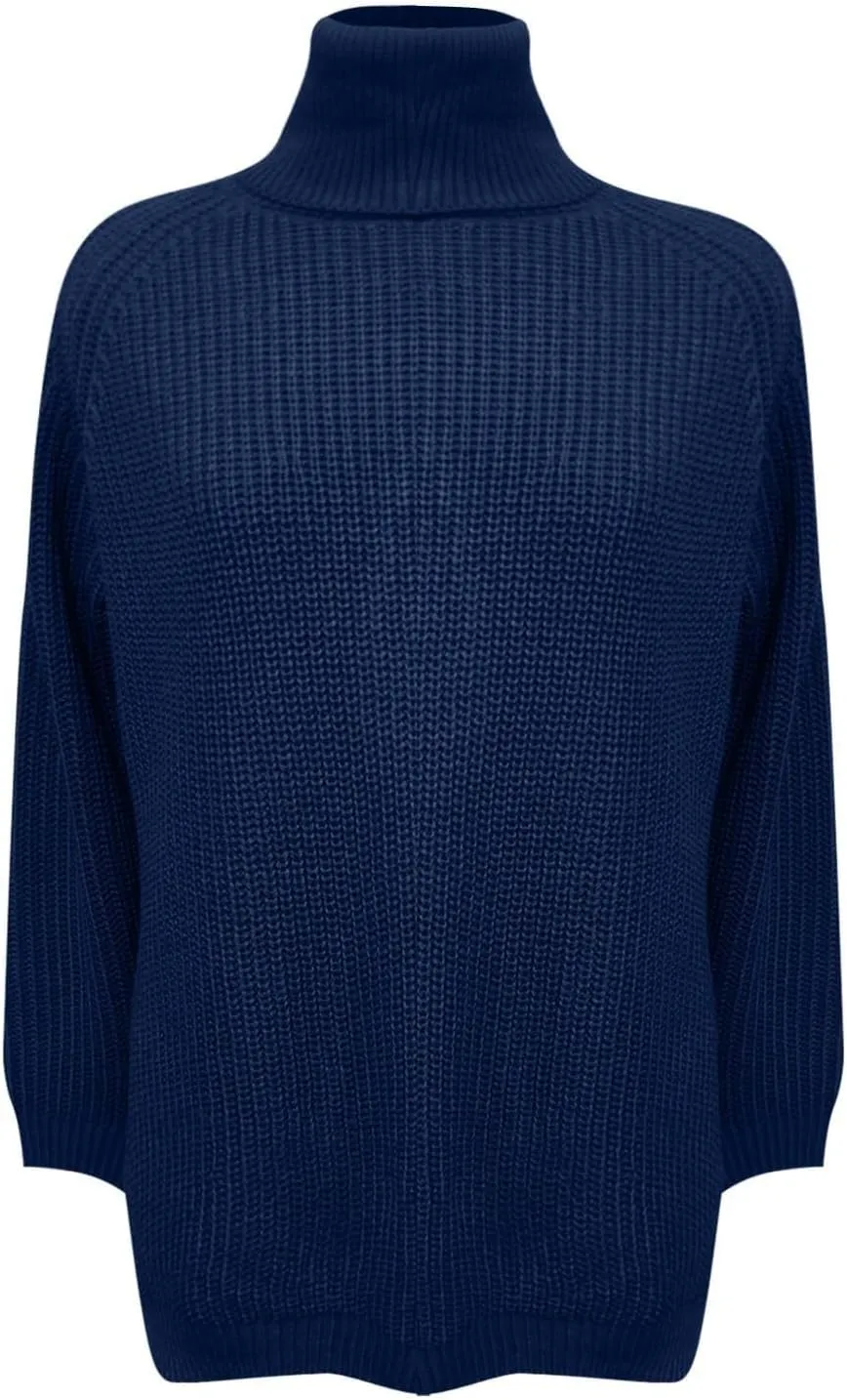 Fall Sweaters for Women Trendy Chunky Knit Turtleneck Pullover Long Sleeve Shirt Loose Plus Size Tops
