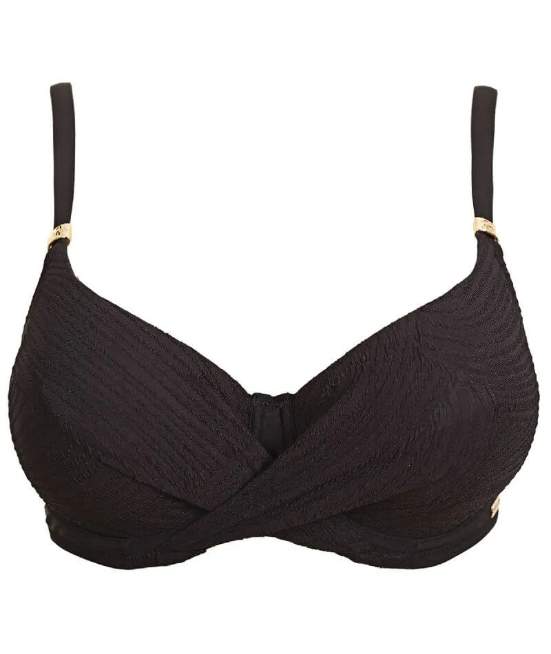 Fantasie Swim Ottawa Underwired Wrap Front Full Cup Bikini Top - Black