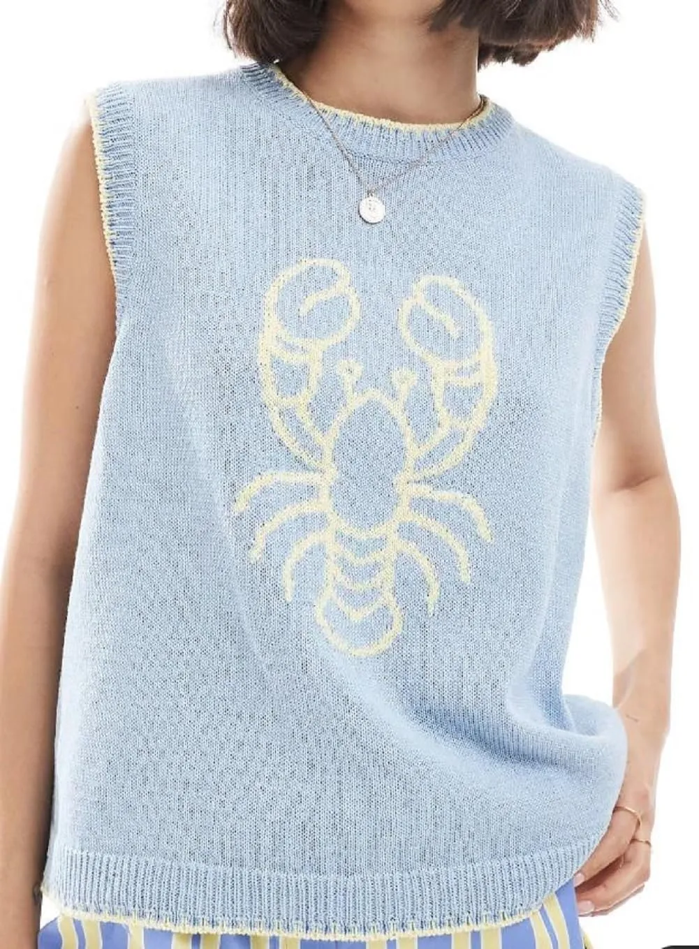 Faretumiya Women Sleeveless Sweater American Flag Knit Tank Top Crew Neck Graphic Print Pullover Knitwear Going Out Knit Vest