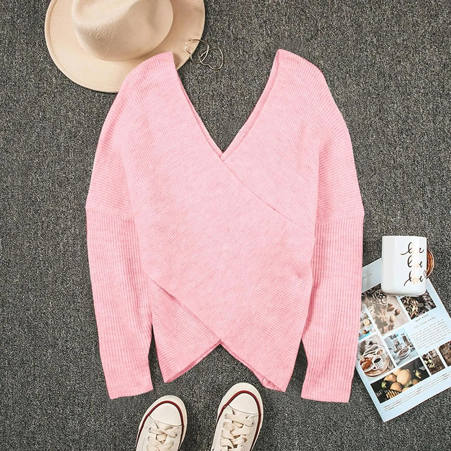 Febecool Cardigan Sweaters for Women Long Sleeve Inner Knitted Sweater Long Sweaters for Women Pullover Sweater
